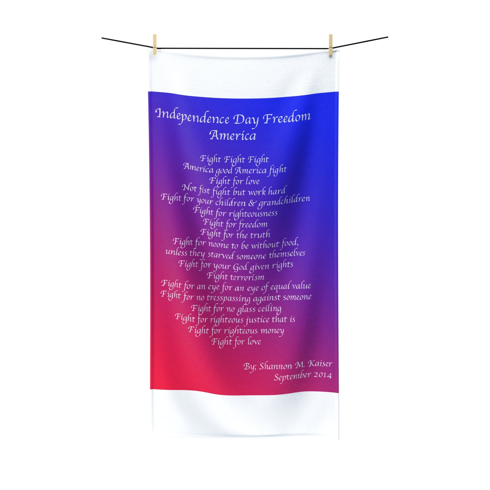 Patriotic Kitchen Towel - Independence Day, 4th of July, USA Decor, Fight for Freedom, Home and Gift