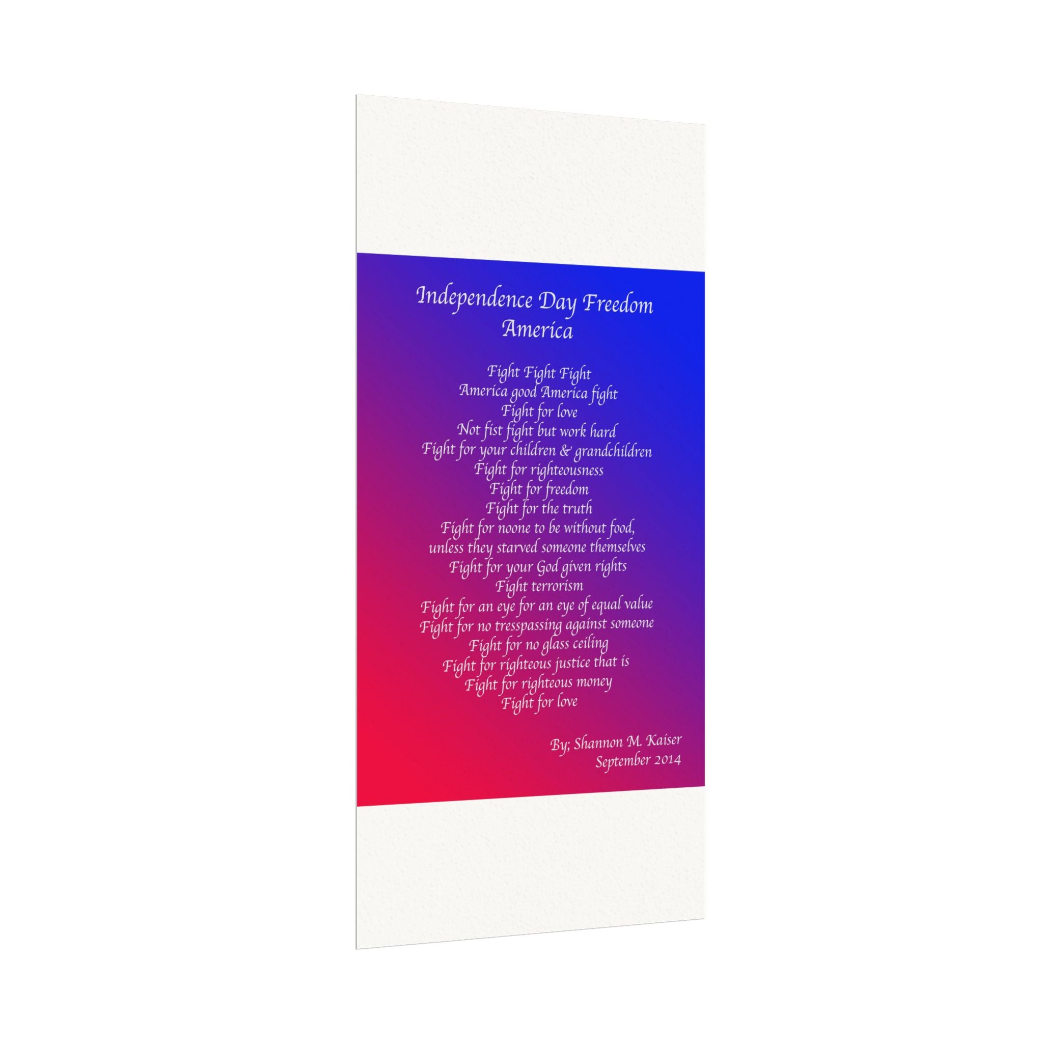 Independence Day Art Print, Patriotic Matte Poster, American Freedom Decor, Inspirational Wall Art, July 4th Gift, Home Office Decoration