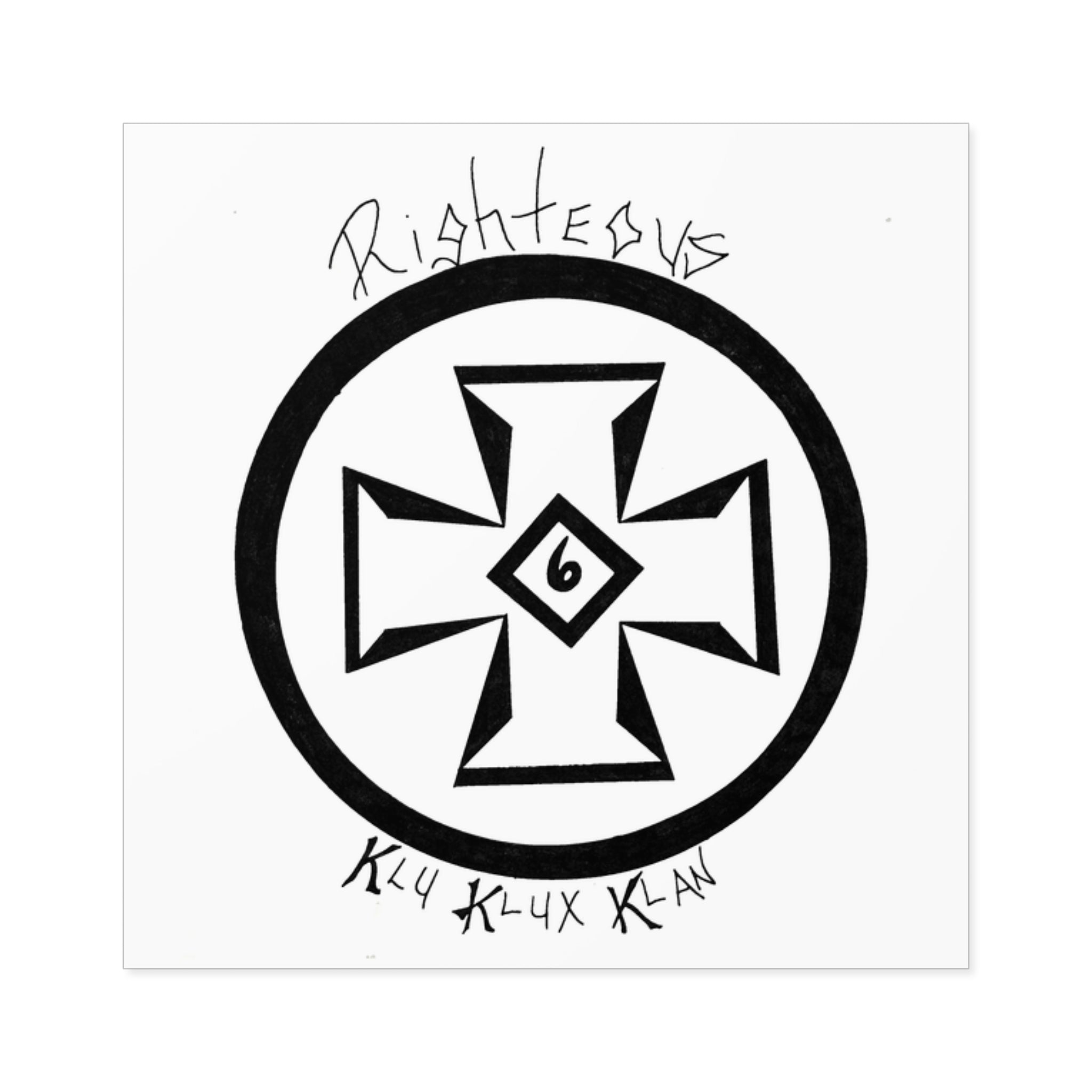 Righteous Klu Klux Klan Square Stickers, Ideal for Decor, Gifts, and More