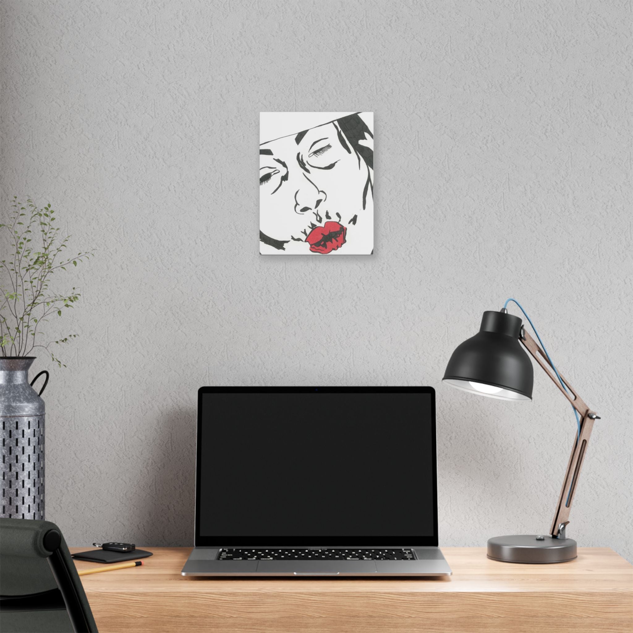 Artistic Lips Canvas Wall Art, Modern Decor, Unique Gift, Home Gallery, Boho Interior, Statement Piece