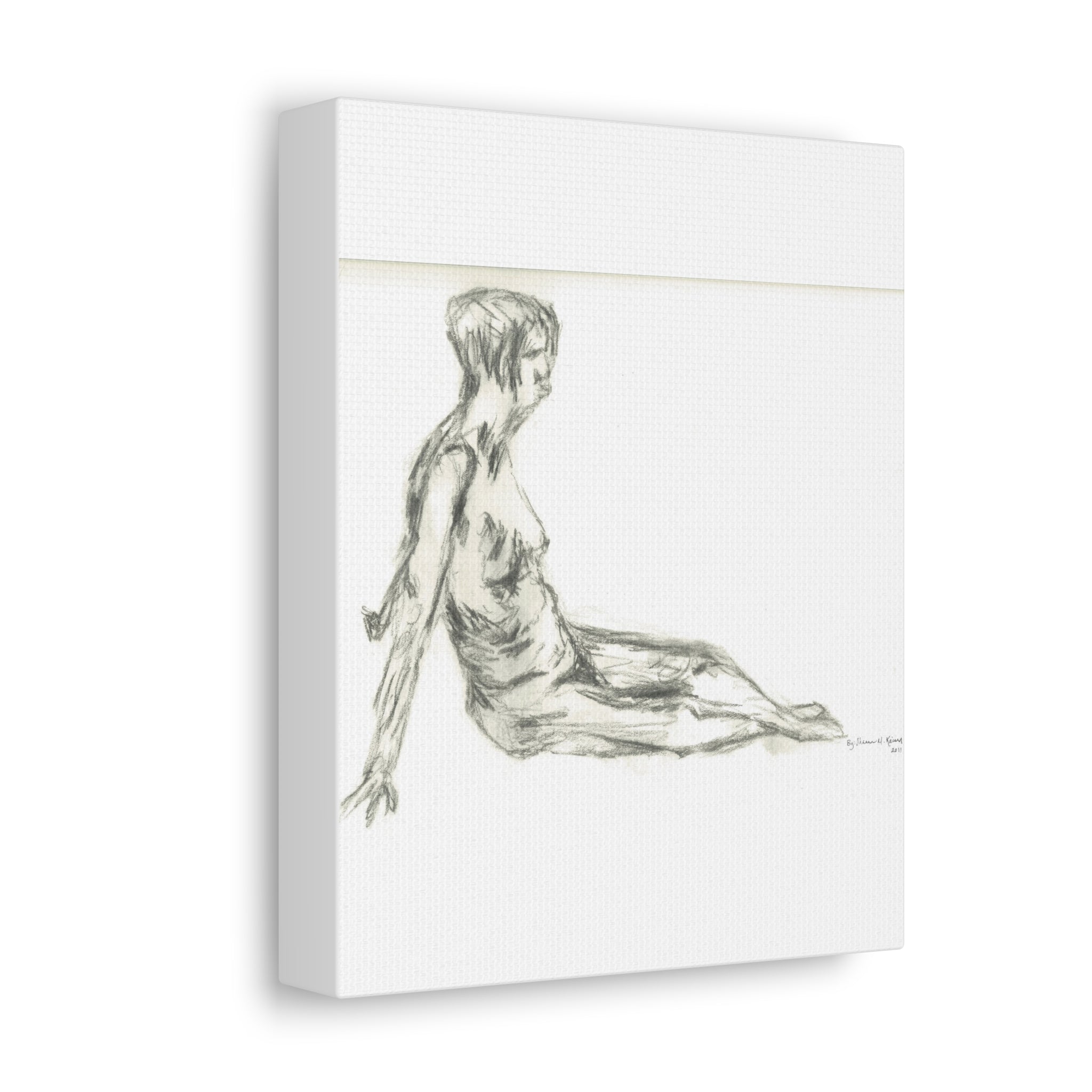 Artistic Stretched Canvas Wall Art, Nude Figure Drawing, Modern Home Decor, Minimalist Art Piece, Unique Gift for Art Lovers