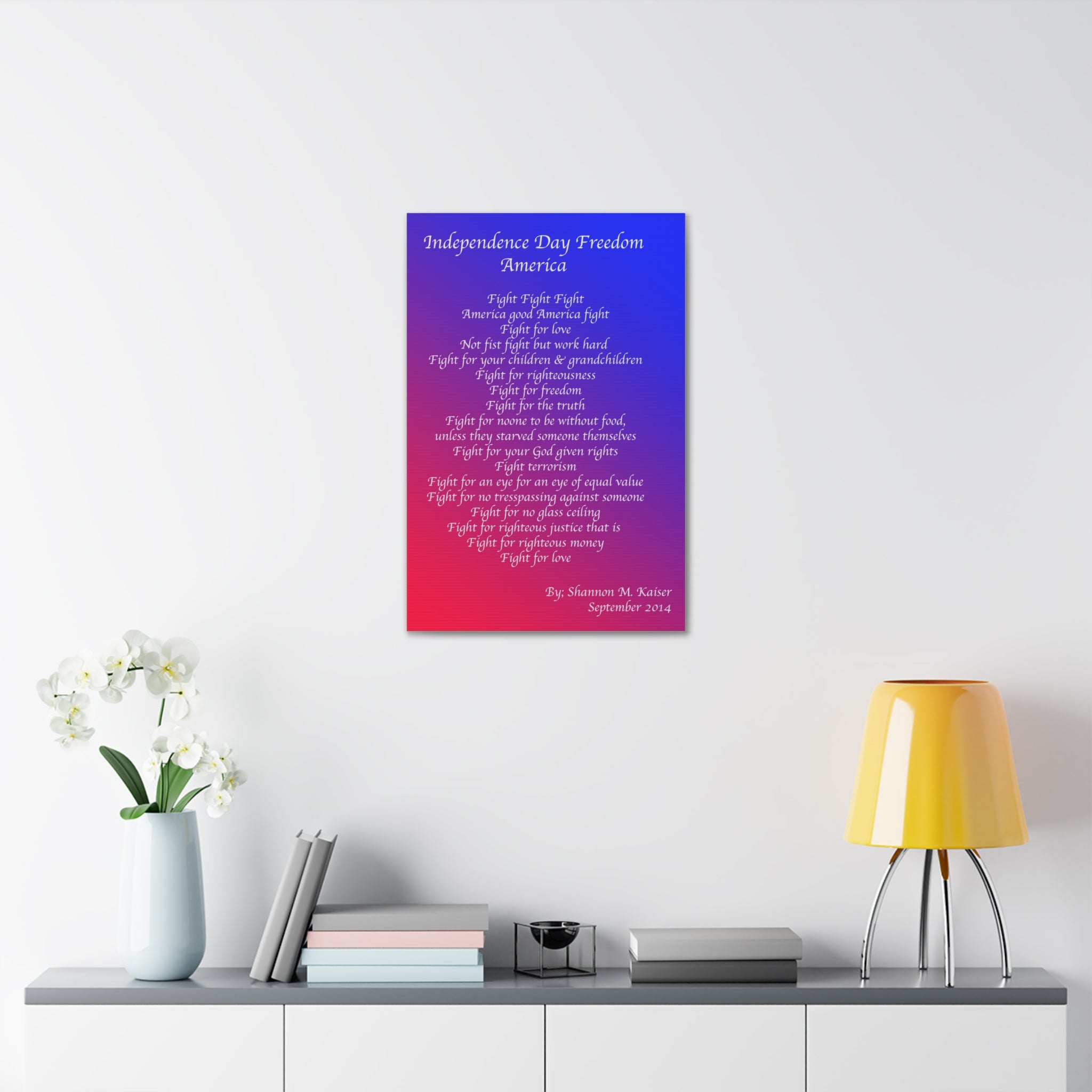 Independence Day Freedom Canvas Art, Patriotic Home Decor, 4th of July Wall Art, Inspirational Quote Print, Gift for Freedom Lovers