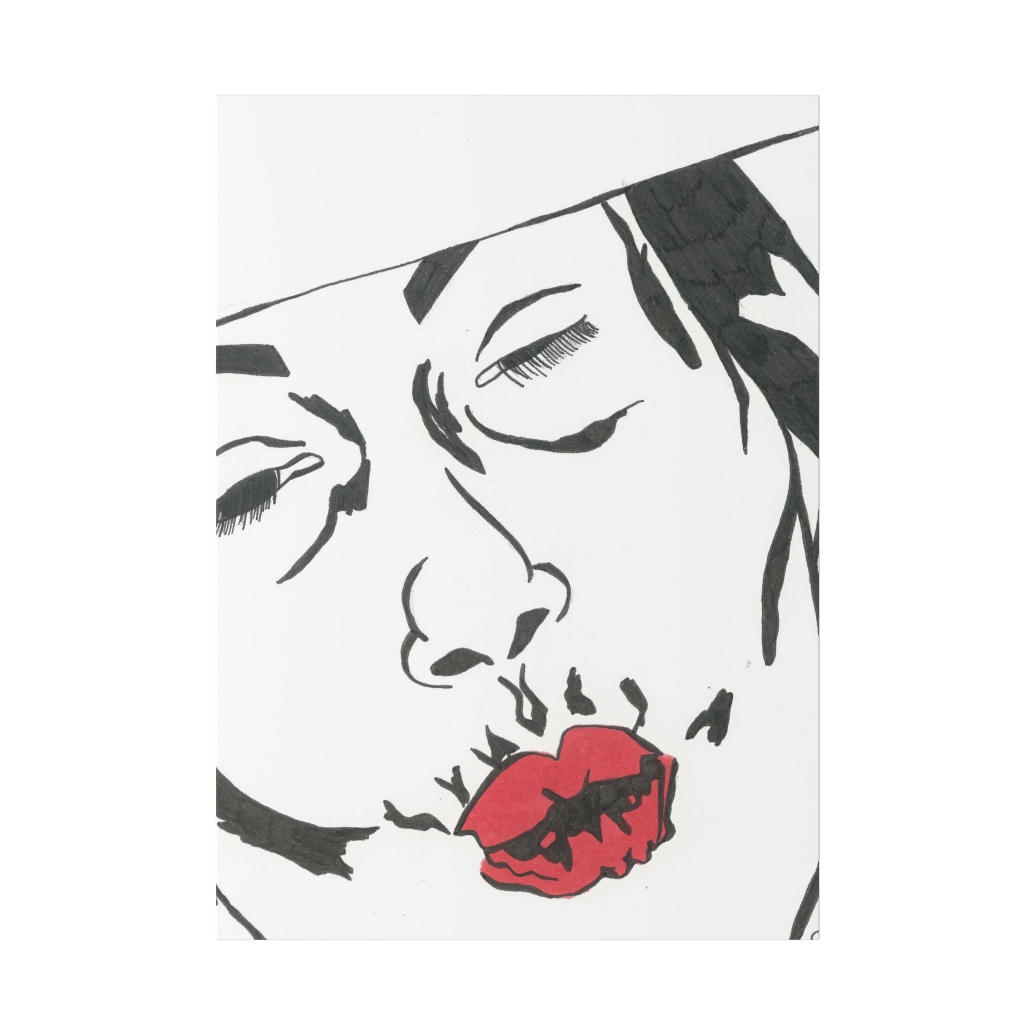 Artistic Lips Canvas Wall Art, Modern Decor, Unique Gift, Home Gallery, Boho Interior, Statement Piece