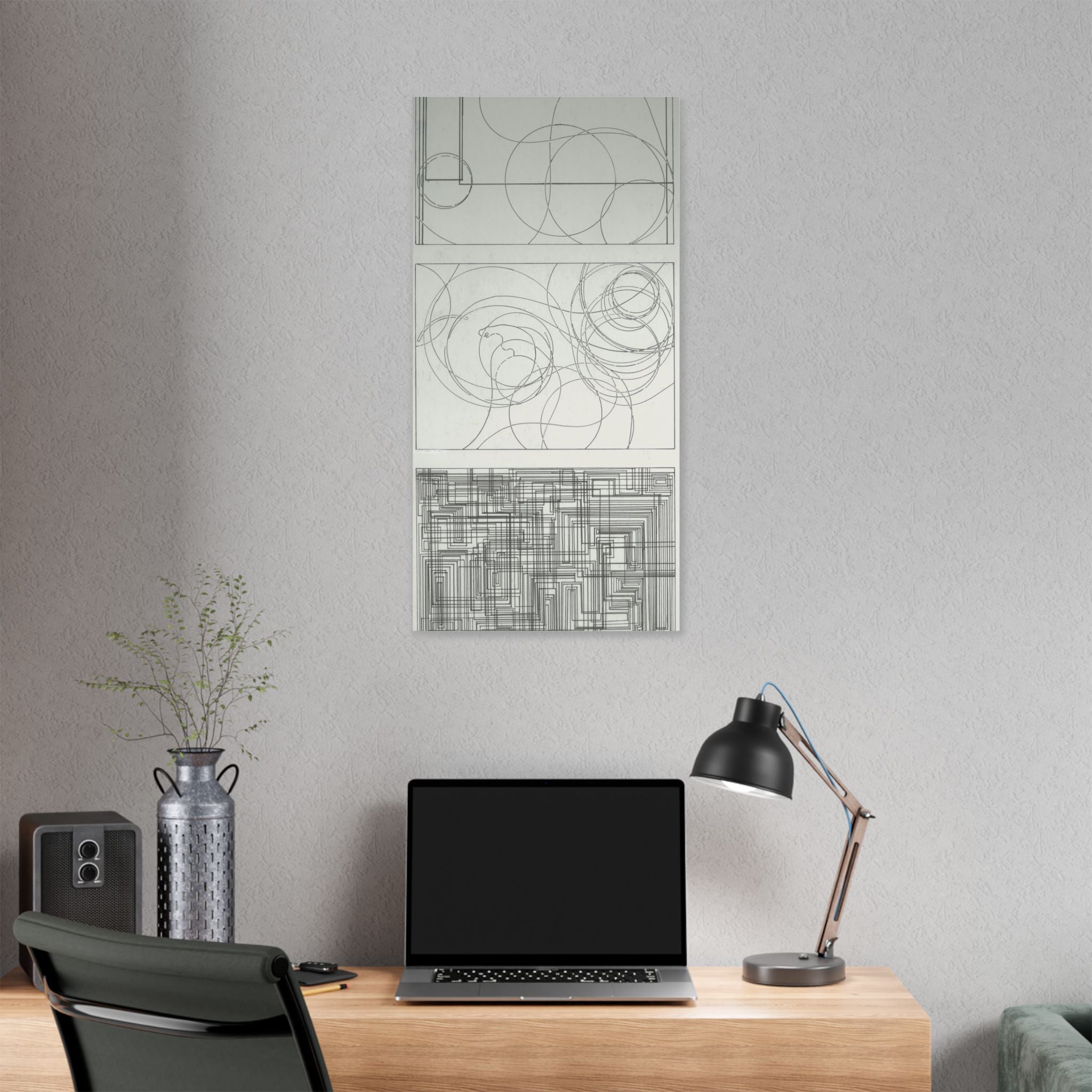 Abstract Line Art Stretched Canvas Wall Decor, Modern Home Art, Minimalist Canvas Print, Geometric Wall Art, Gift for Art Lovers