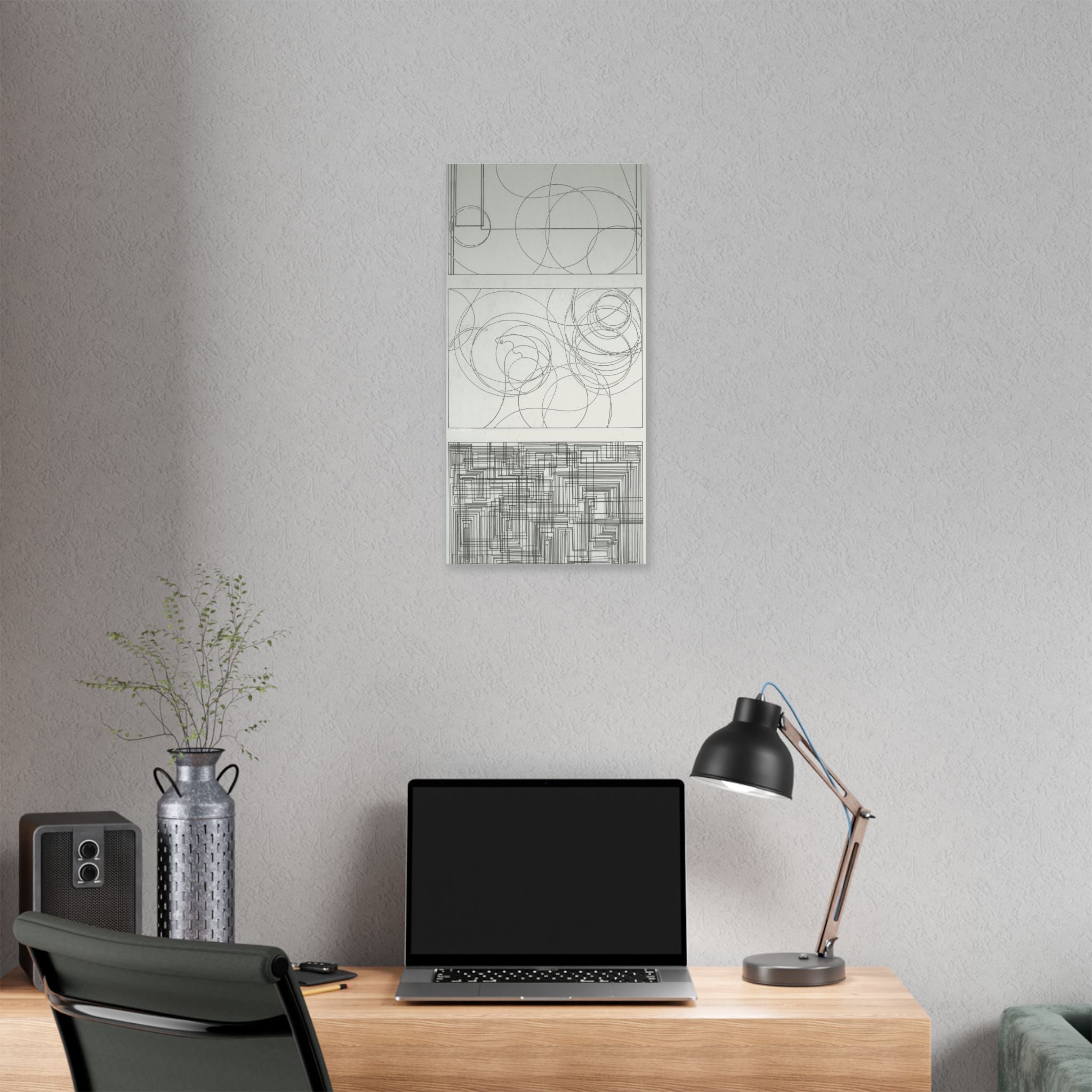Abstract Line Art Stretched Canvas Wall Decor, Modern Home Art, Minimalist Canvas Print, Geometric Wall Art, Gift for Art Lovers