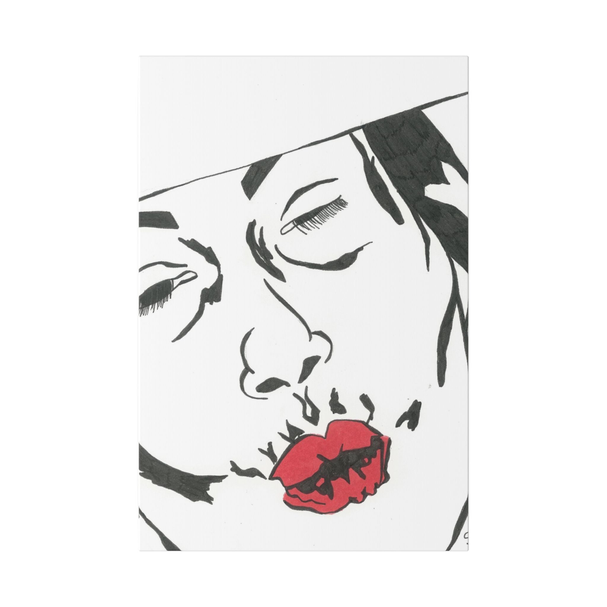 Artistic Lips Canvas Wall Art, Modern Decor, Unique Gift, Home Gallery, Boho Interior, Statement Piece