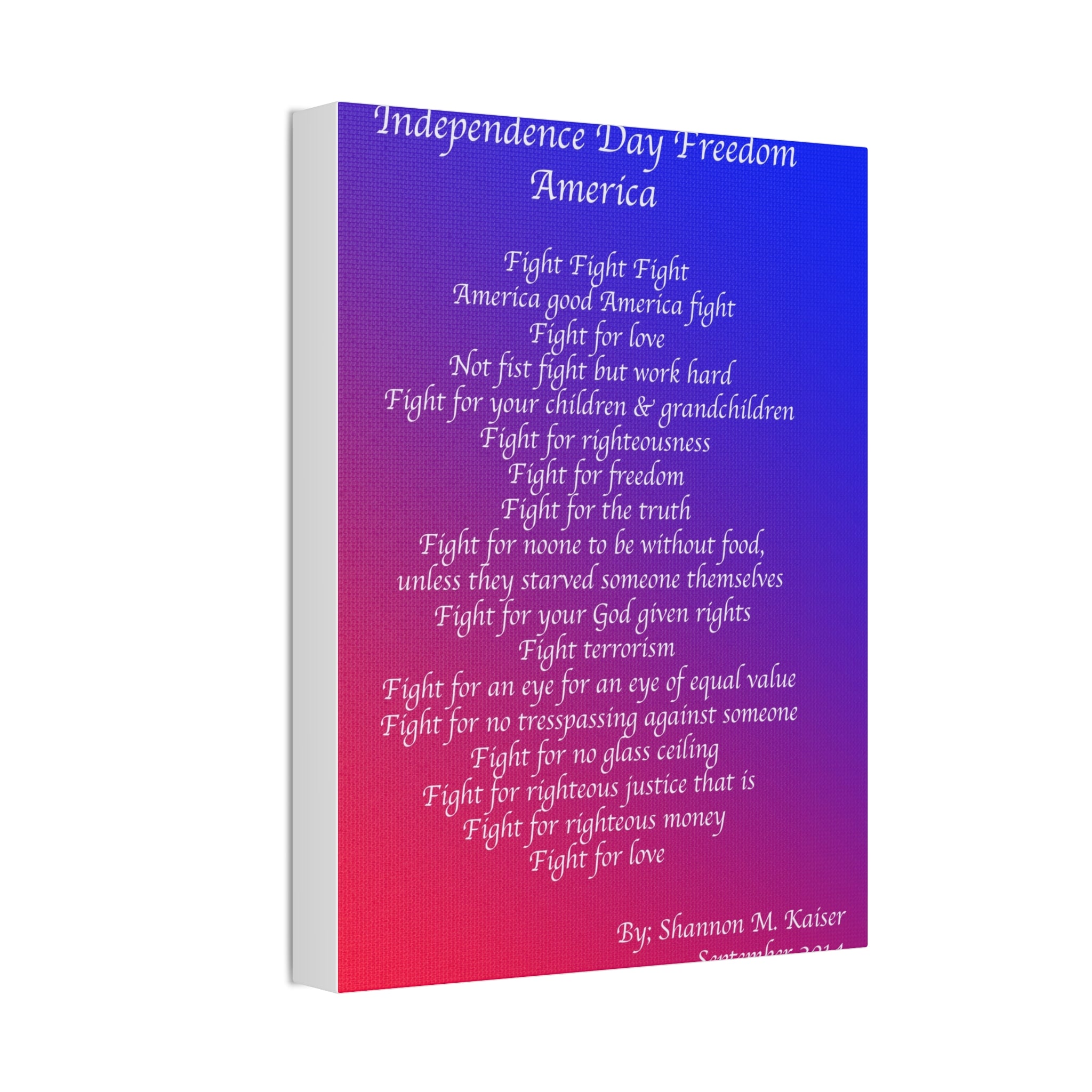 Independence Day Freedom Canvas Art, Patriotic Home Decor, 4th of July Wall Art, Inspirational Quote Print, Gift for Freedom Lovers