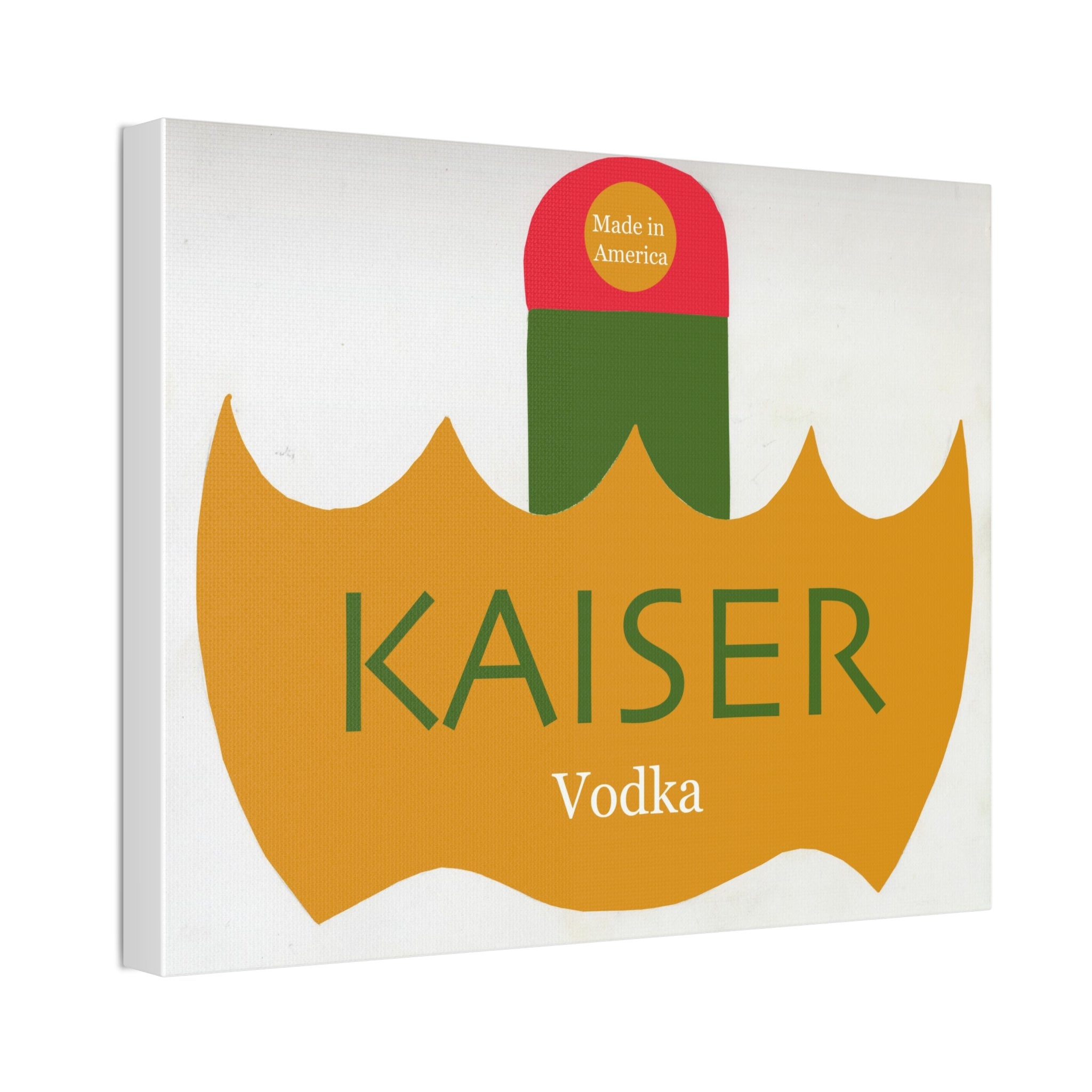 Kaiser Vodka Canvas Art Print, Vintage Wall Decor, Home Bar Art, Unique Gift, Alcohol Themed Wall Hanging, Retro Style Canvas