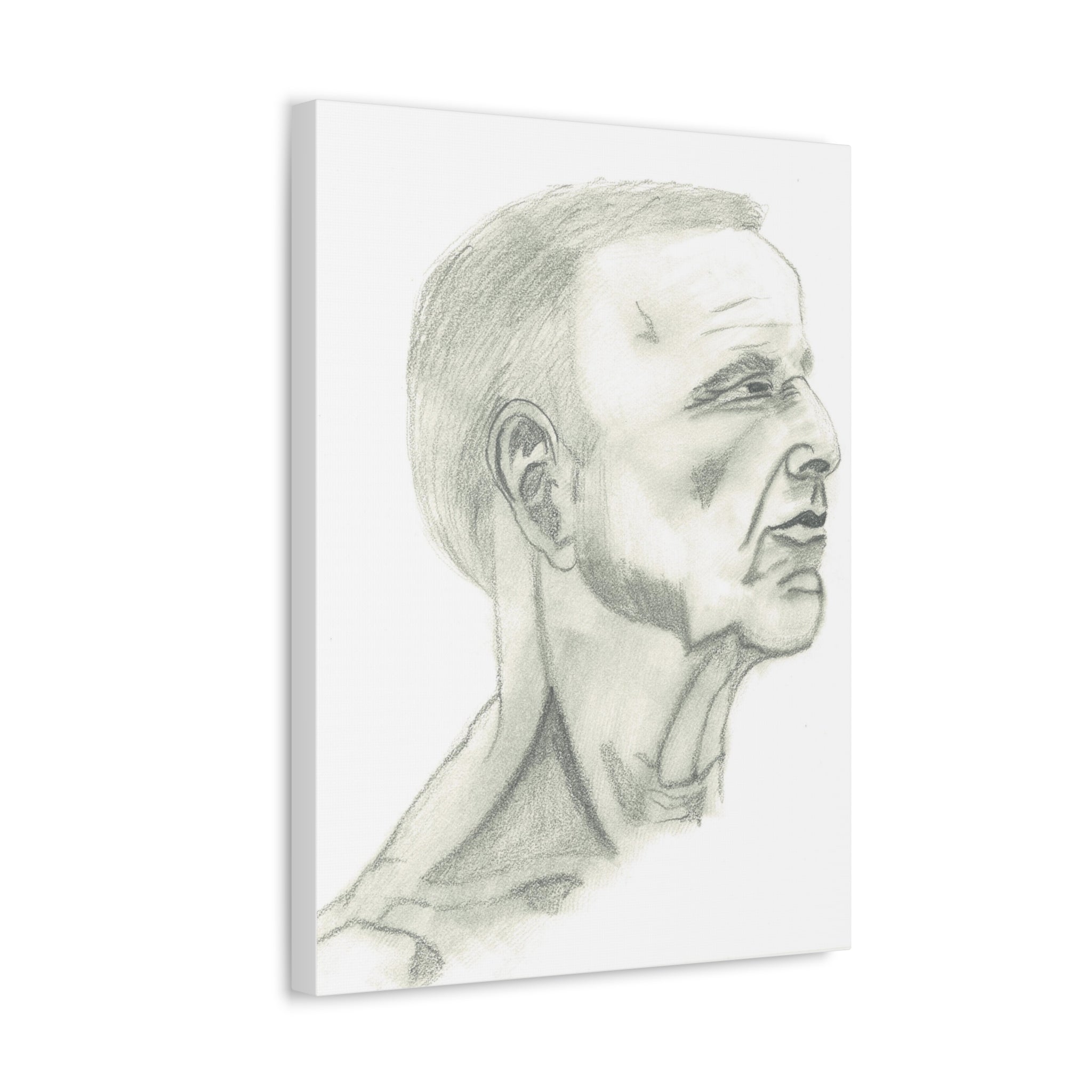 Artistic Stretched Canvas Wall Decor, Contemporary Home Art, Modern Sketched Portrait, Unique Gift for Art Lovers, Masculine Decor