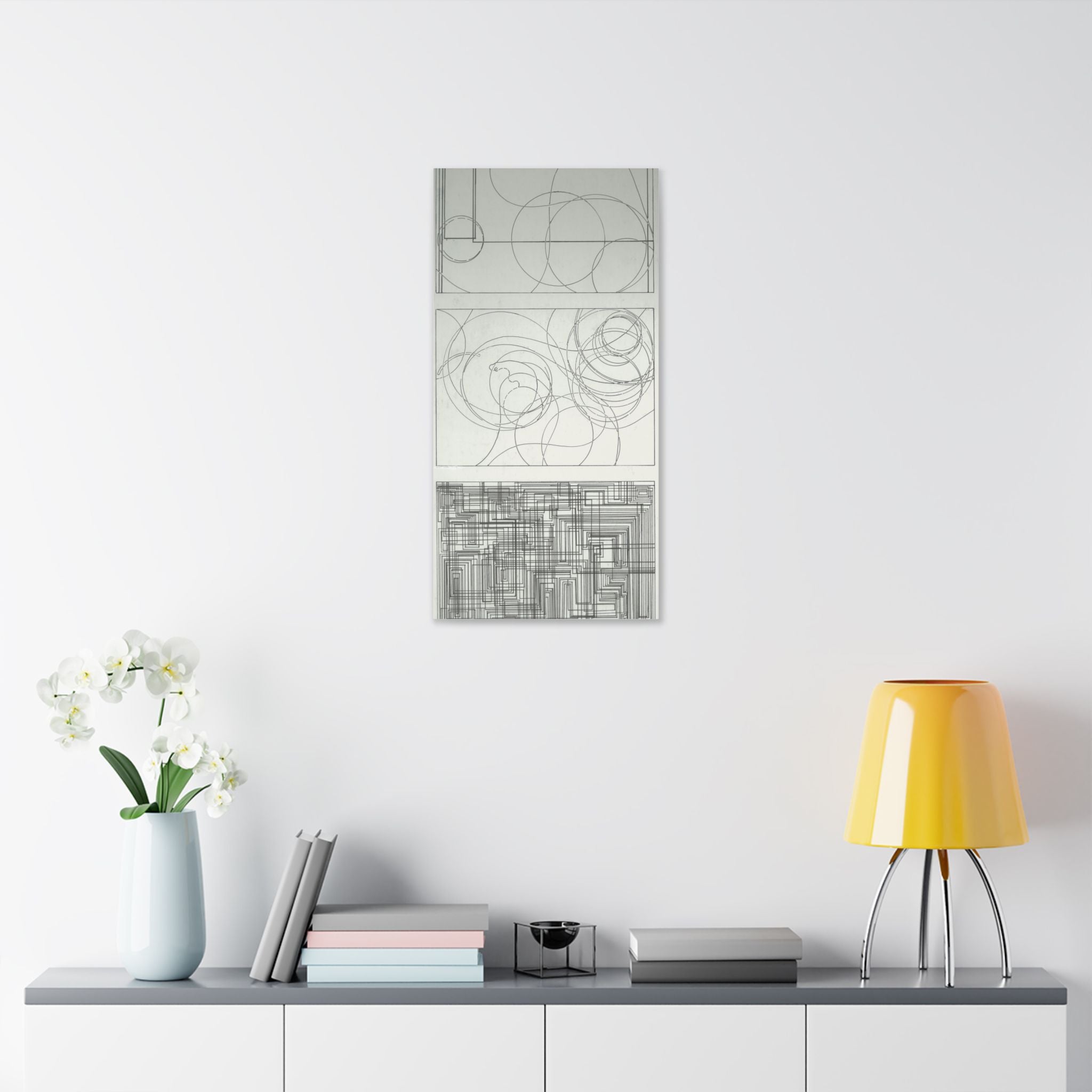 Abstract Line Art Stretched Canvas Wall Decor, Modern Home Art, Minimalist Canvas Print, Geometric Wall Art, Gift for Art Lovers