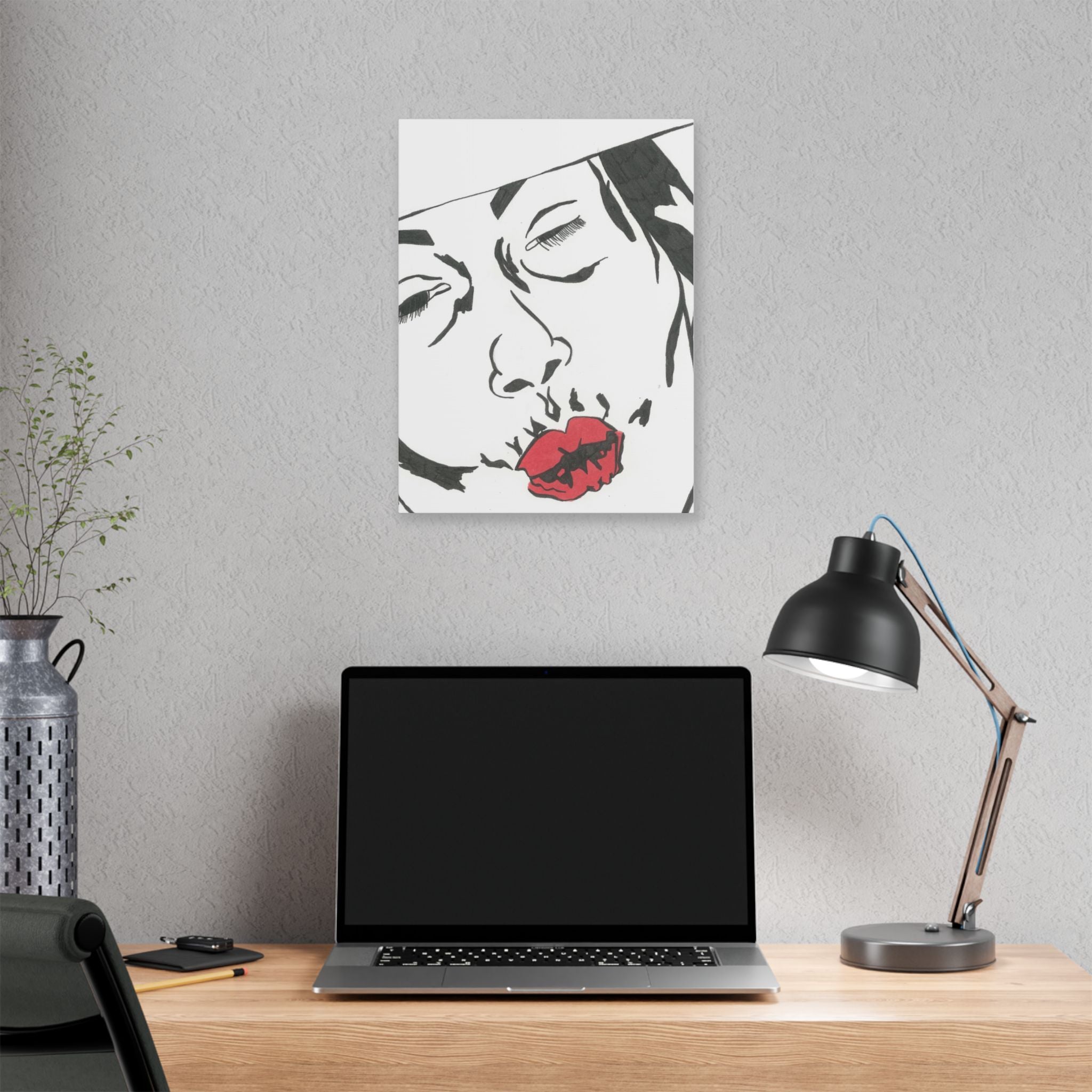 Artistic Lips Canvas Wall Art, Modern Decor, Unique Gift, Home Gallery, Boho Interior, Statement Piece