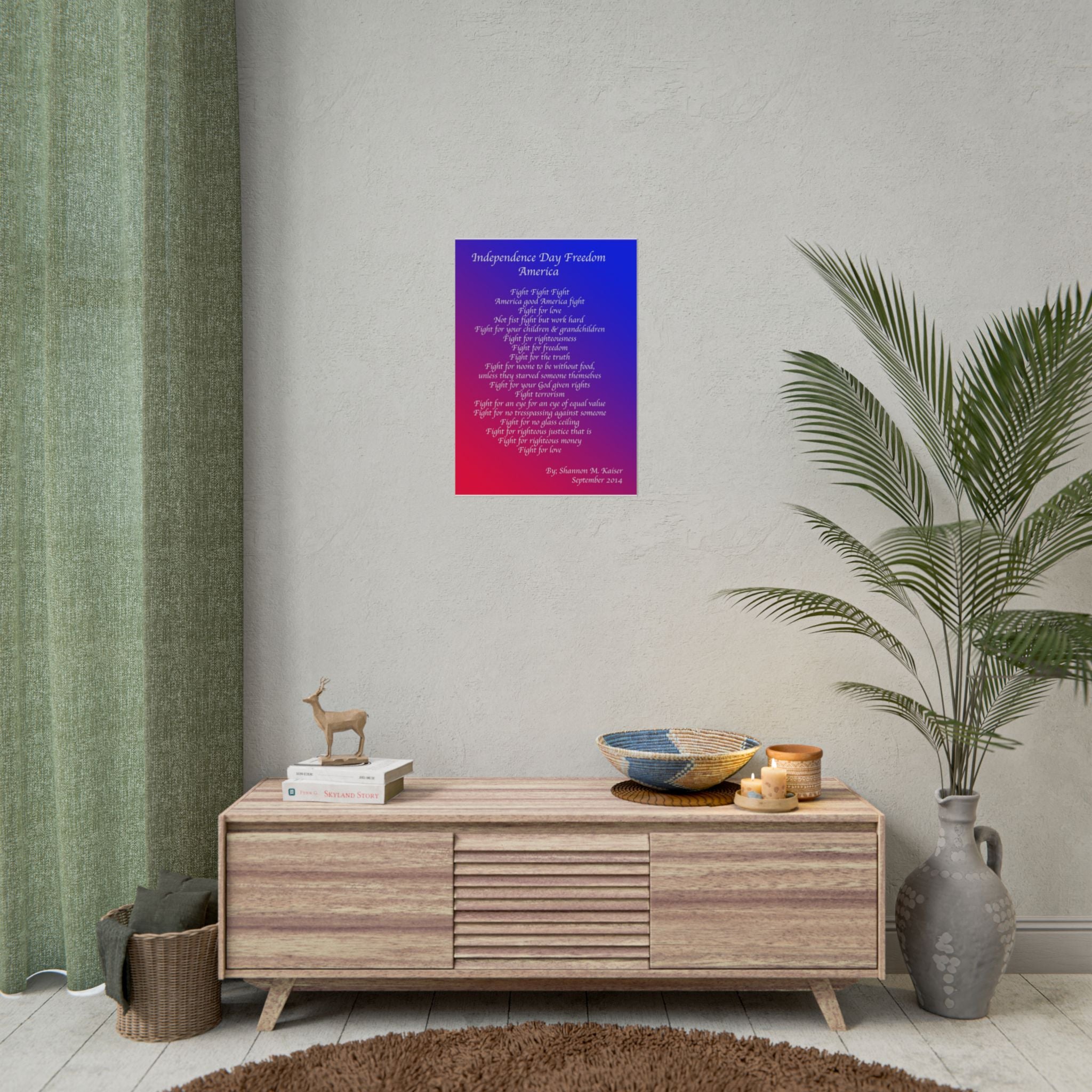 Patriotic Freedom Poster, Independence Day Decor, Inspirational Wall Art, Americana Home Decor, Motivational Gift for National Holidays
