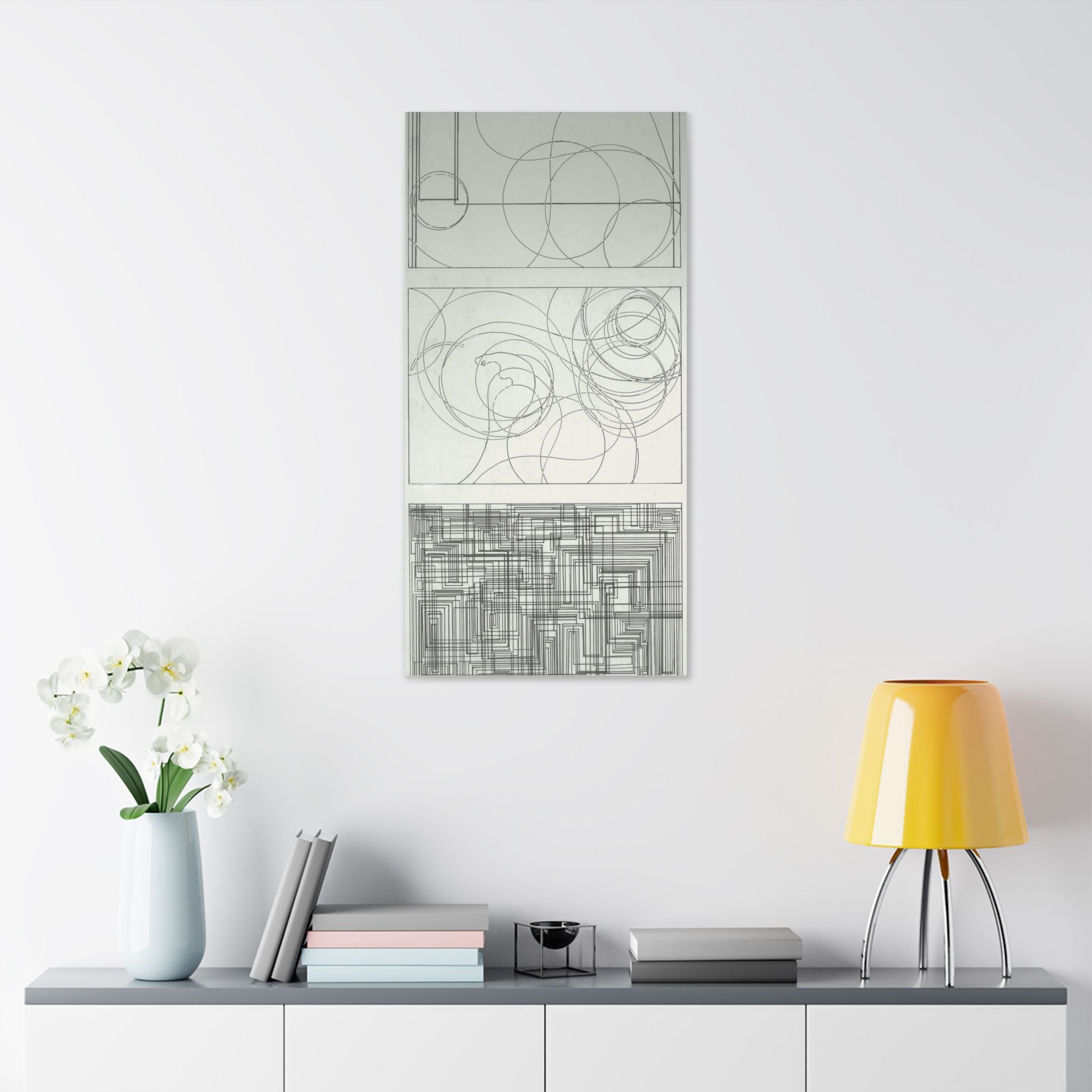 Abstract Line Art Stretched Canvas Wall Decor, Modern Home Art, Minimalist Canvas Print, Geometric Wall Art, Gift for Art Lovers