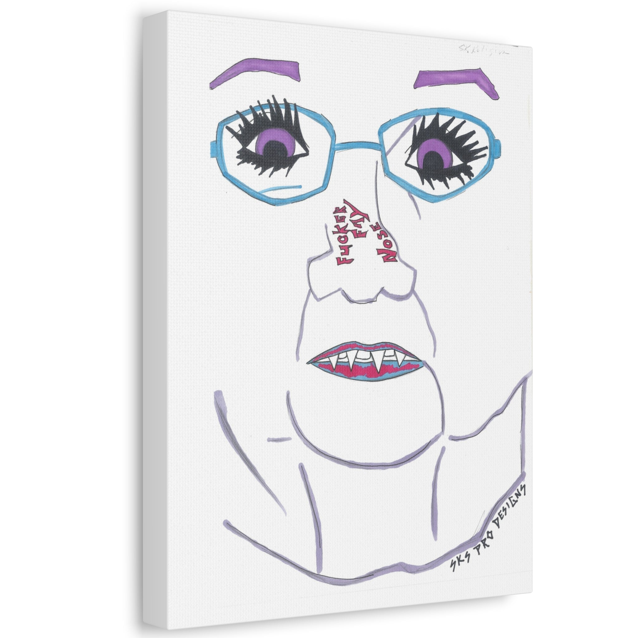 Unique Whimsical Art Canvas, Playful Home Decor, Funky Gallery Wall Accent, Gift for Art Lovers, Quirky Wall Decor