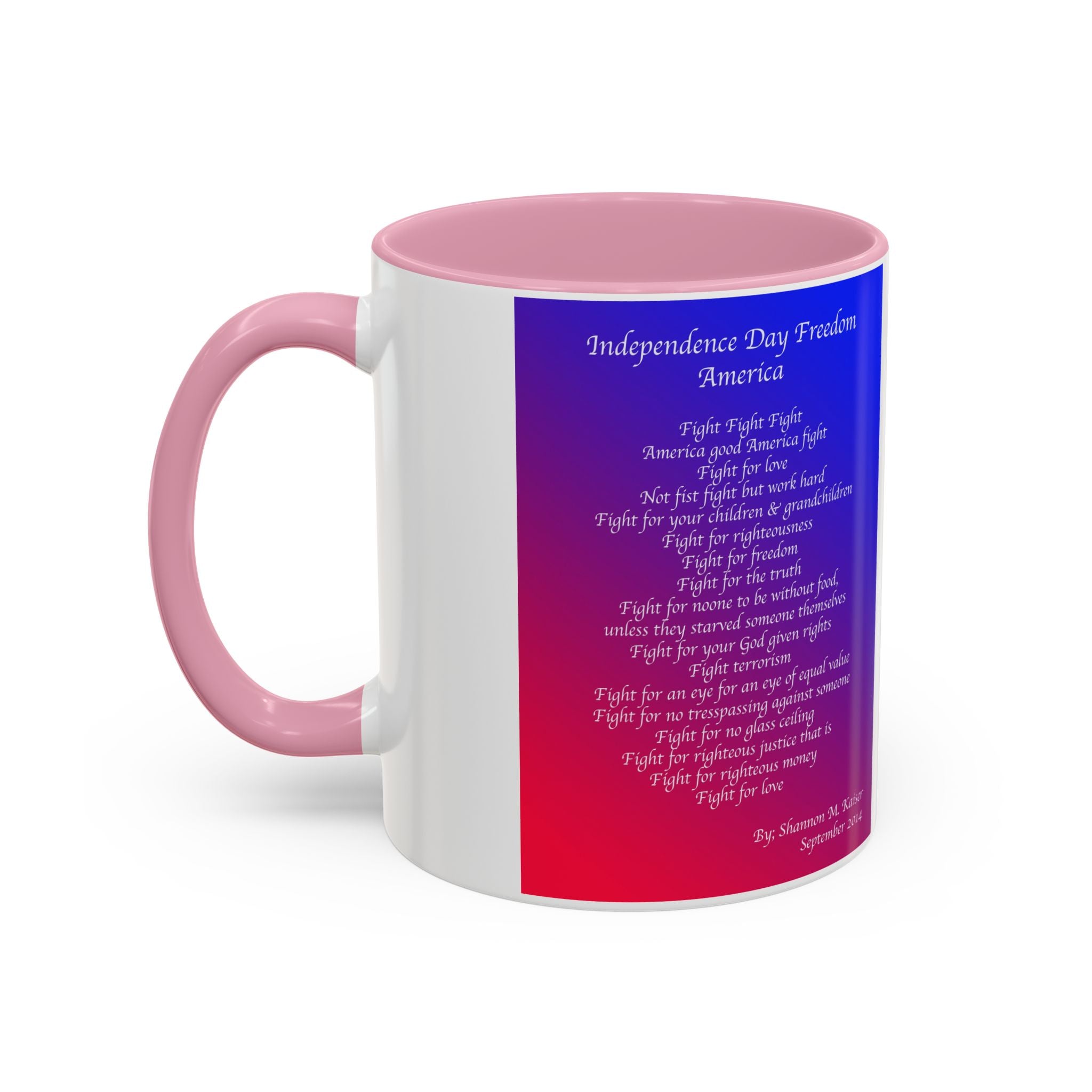 Colorful Independence Day Mug, Patriotic Coffee Cup, Freedom Quote Gift, 4th of July Decor, Inspirational Drinkware