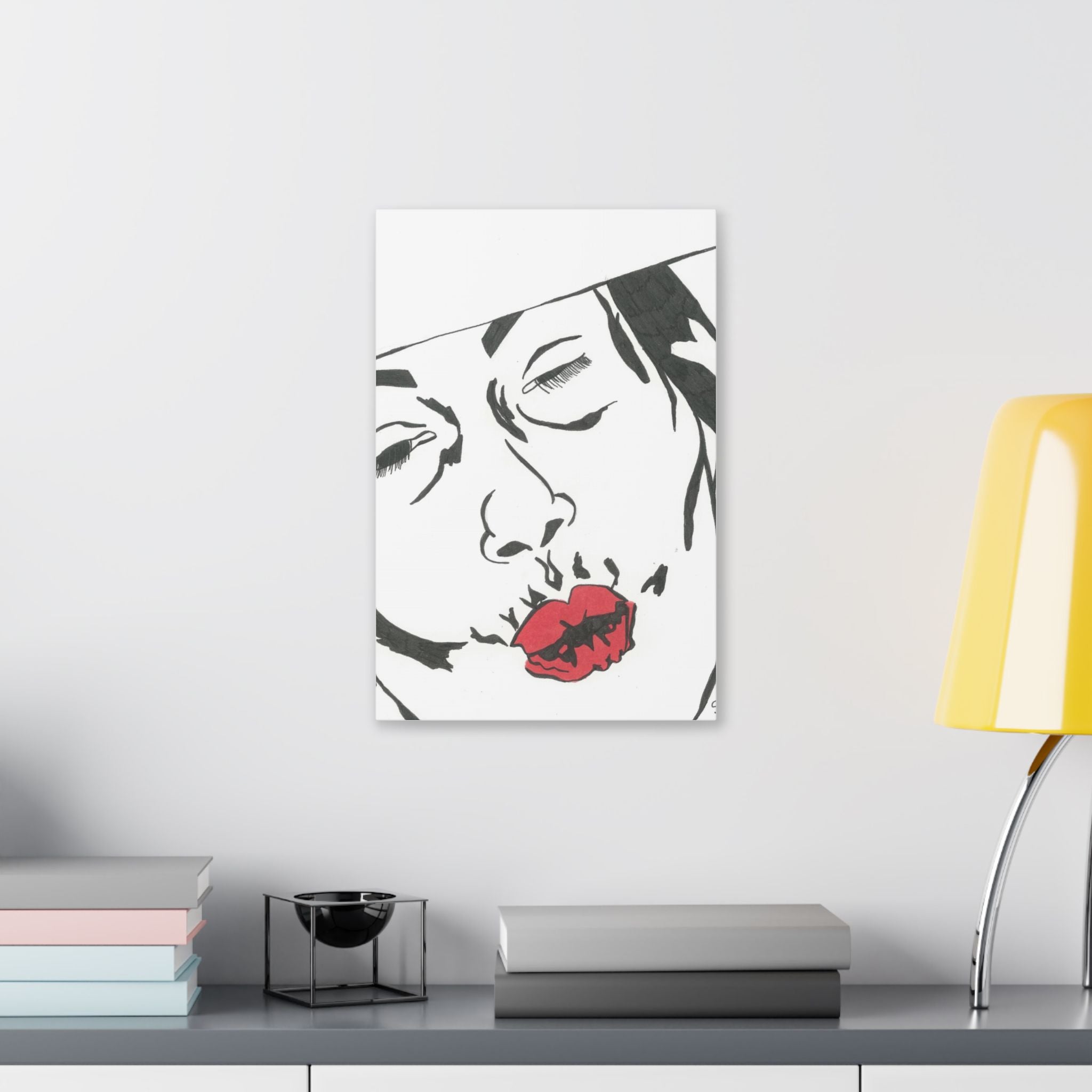 Artistic Lips Canvas Wall Art, Modern Decor, Unique Gift, Home Gallery, Boho Interior, Statement Piece