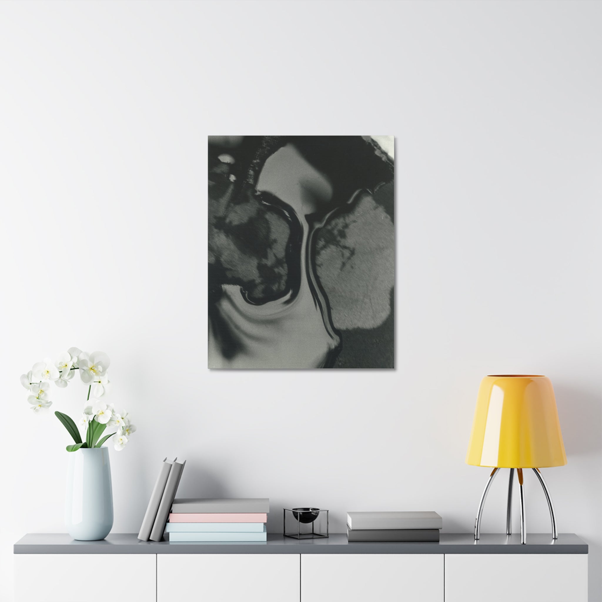 Abstract Black and White Stretched Canvas Art | Modern Home Decor, Office Wall Art, Minimalist Print, Gift for Art Lovers