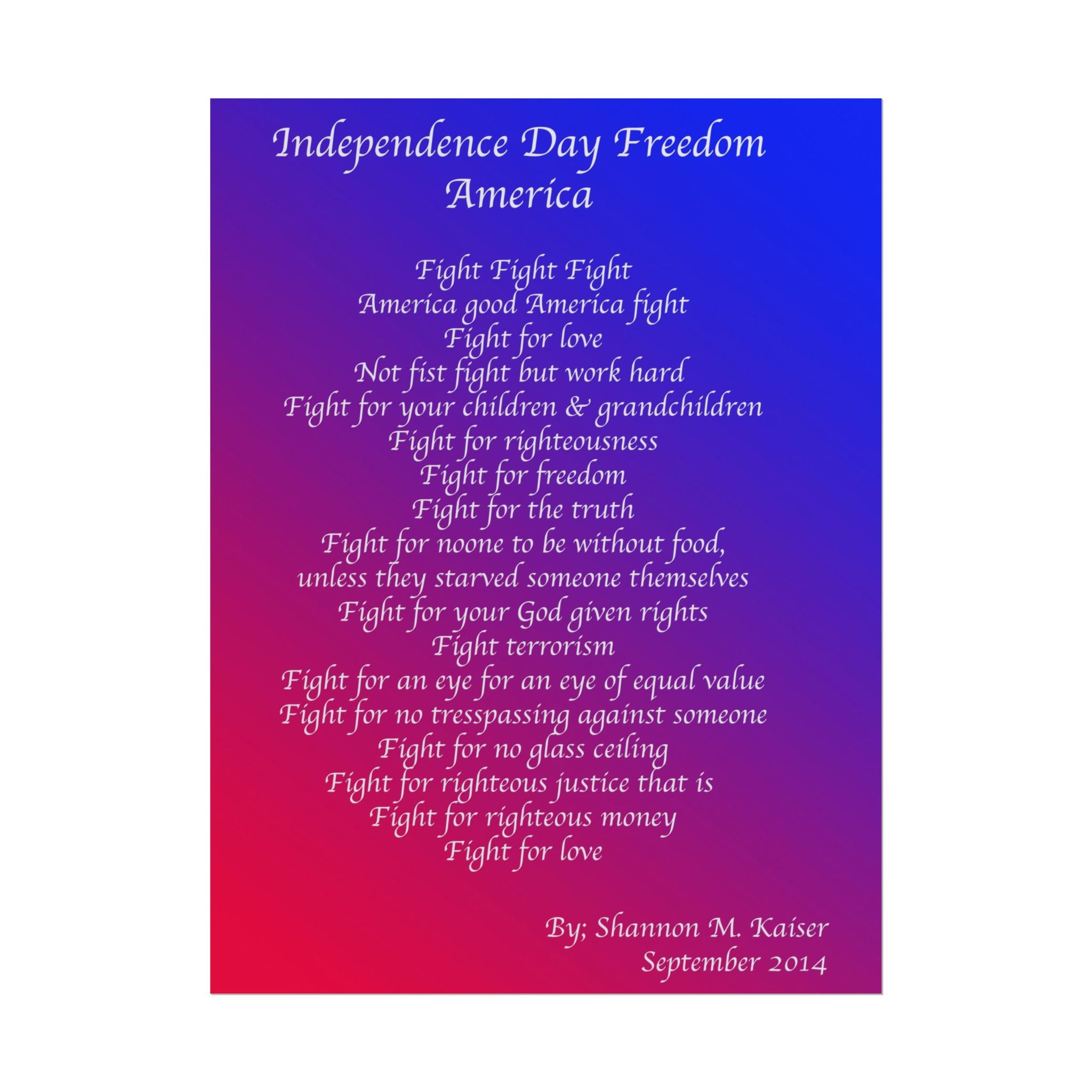Patriotic Freedom Poster, Independence Day Decor, Inspirational Wall Art, Americana Home Decor, Motivational Gift for National Holidays