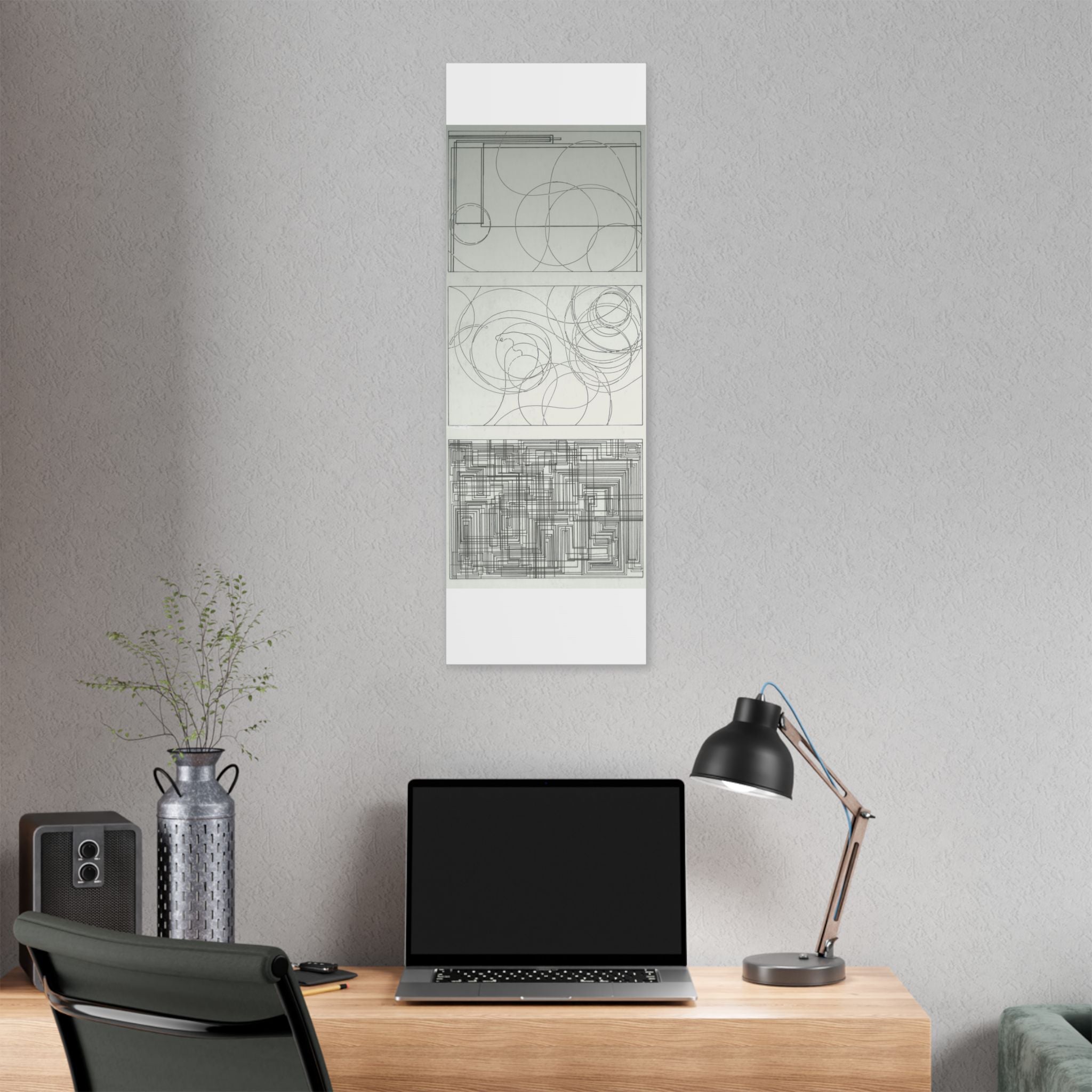 Abstract Line Art Stretched Canvas Wall Decor, Modern Home Art, Minimalist Canvas Print, Geometric Wall Art, Gift for Art Lovers
