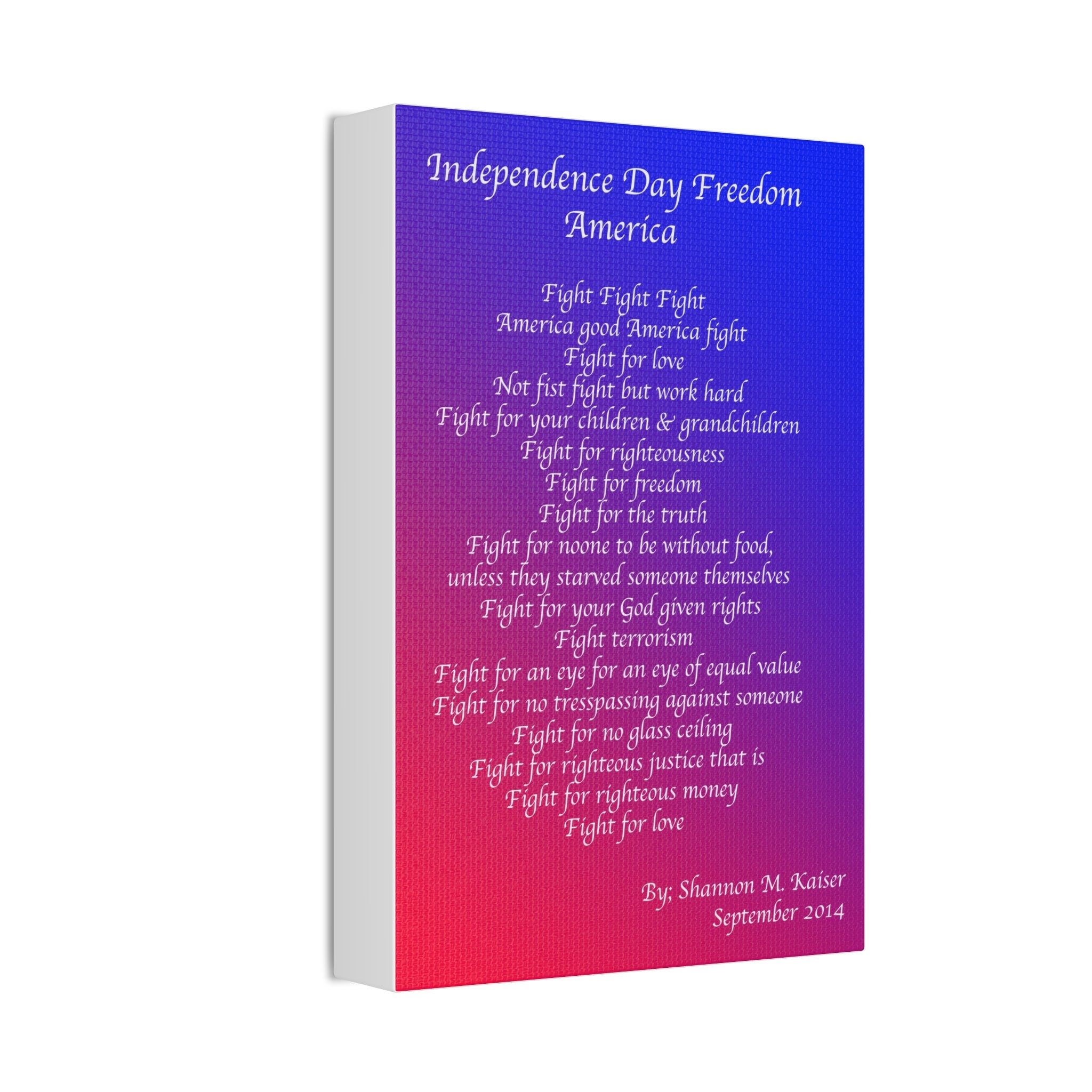 Independence Day Freedom Canvas Art, Patriotic Home Decor, 4th of July Wall Art, Inspirational Quote Print, Gift for Freedom Lovers