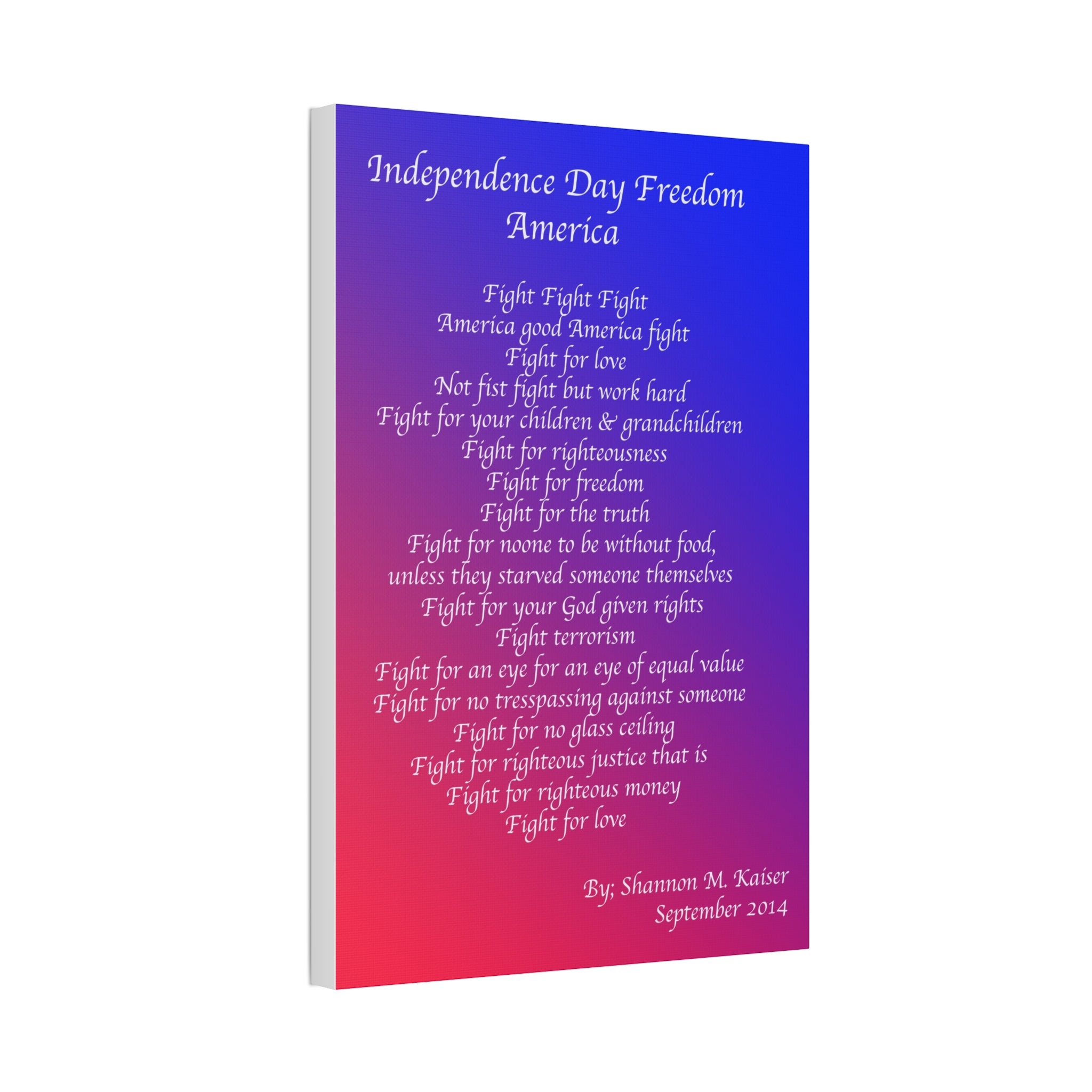 Independence Day Freedom Canvas Art, Patriotic Home Decor, 4th of July Wall Art, Inspirational Quote Print, Gift for Freedom Lovers