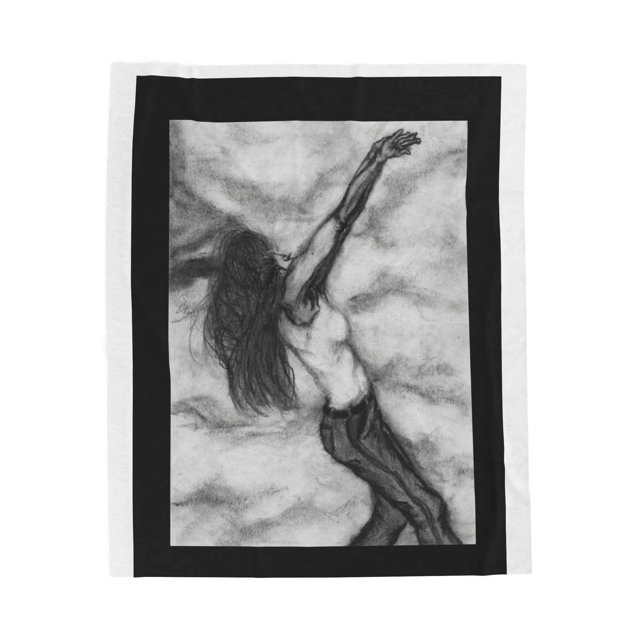 Emotional Velveteen Plush Blanket, Cozy Throw Blanket, Art Blanket, Living Room Decor, Gift for Her, Inspirational Home Accessory