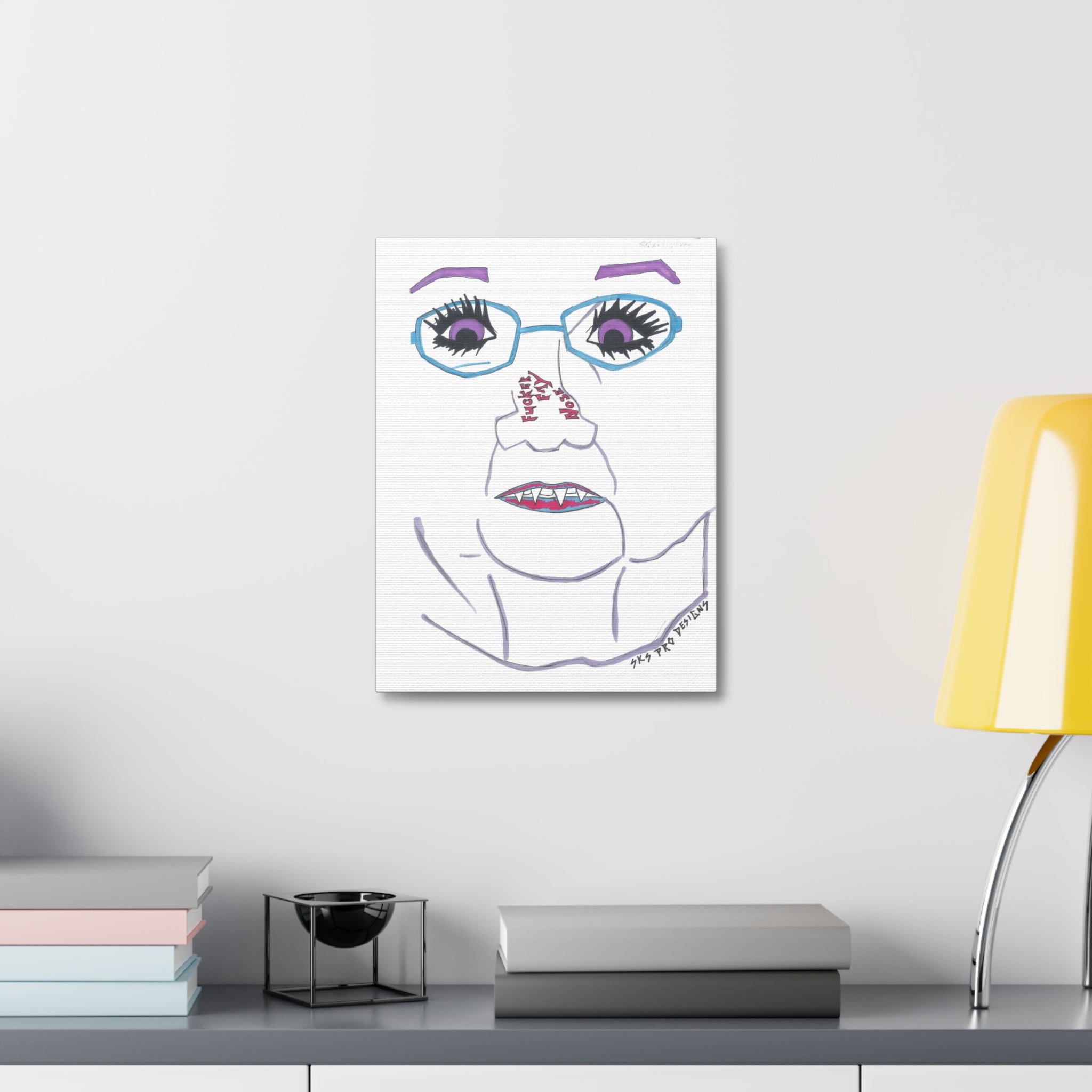 Unique Whimsical Art Canvas, Playful Home Decor, Funky Gallery Wall Accent, Gift for Art Lovers, Quirky Wall Decor