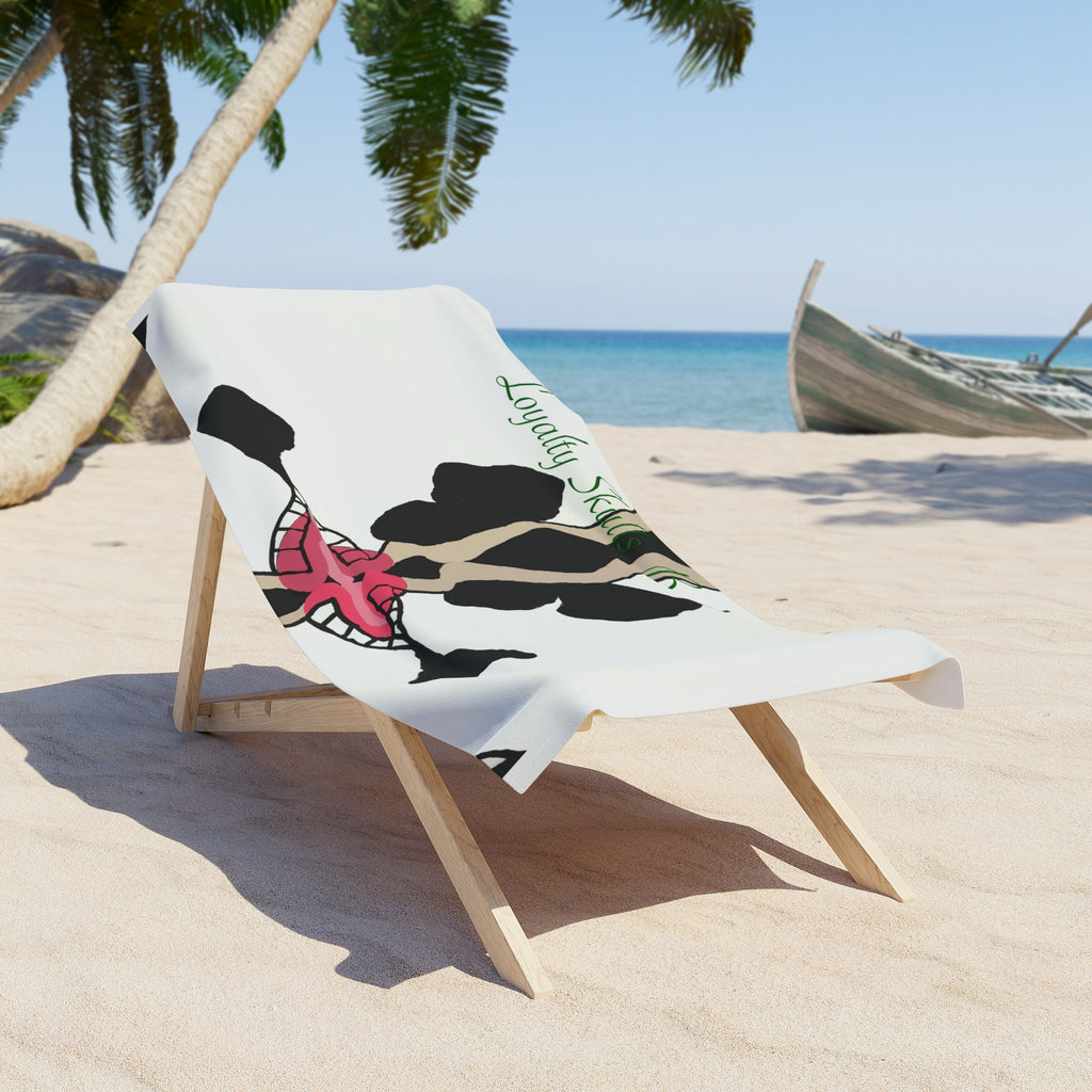 Loyalty Skull Beach Towel, Summer Essentials, Poolside Accessory, Vacation Must-Have, Gift for Beach Lovers, Fun Nautical Decor