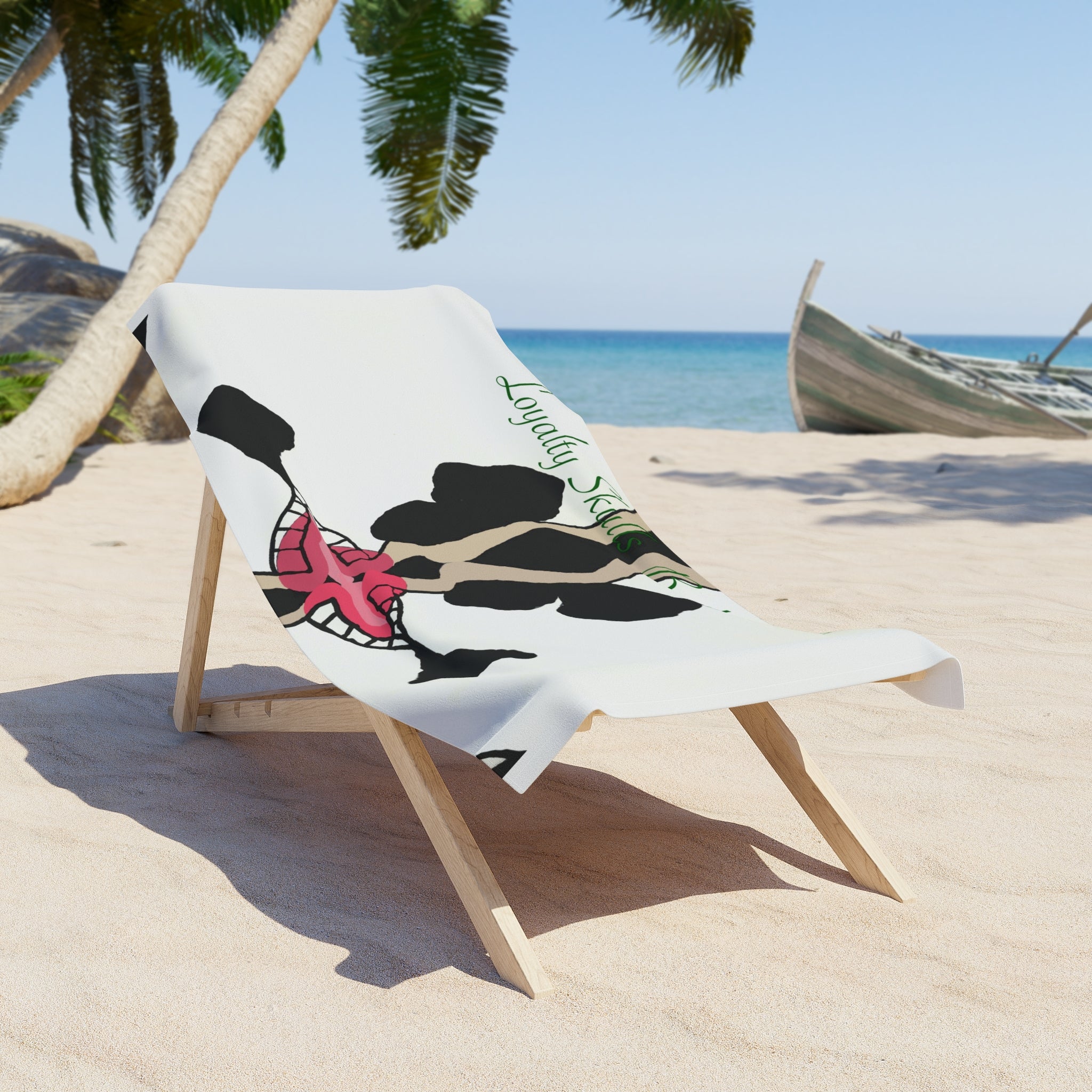 Loyalty Skull Beach Towel, Summer Essentials, Poolside Accessory, Vacation Must-Have, Gift for Beach Lovers, Fun Nautical Decor
