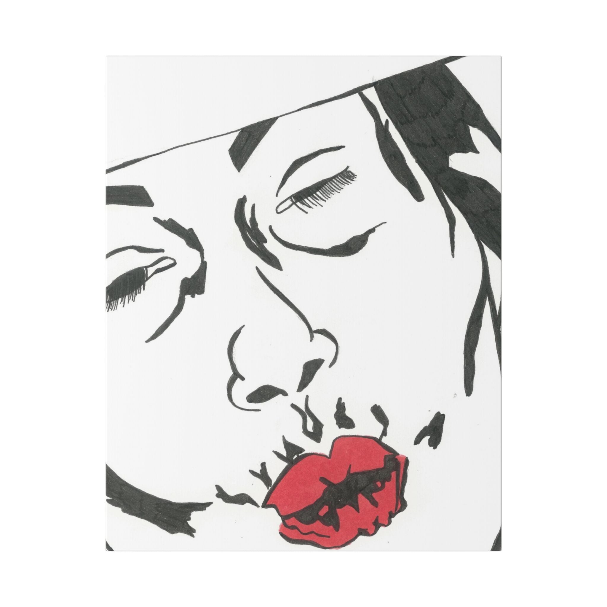 Artistic Lips Canvas Wall Art, Modern Decor, Unique Gift, Home Gallery, Boho Interior, Statement Piece