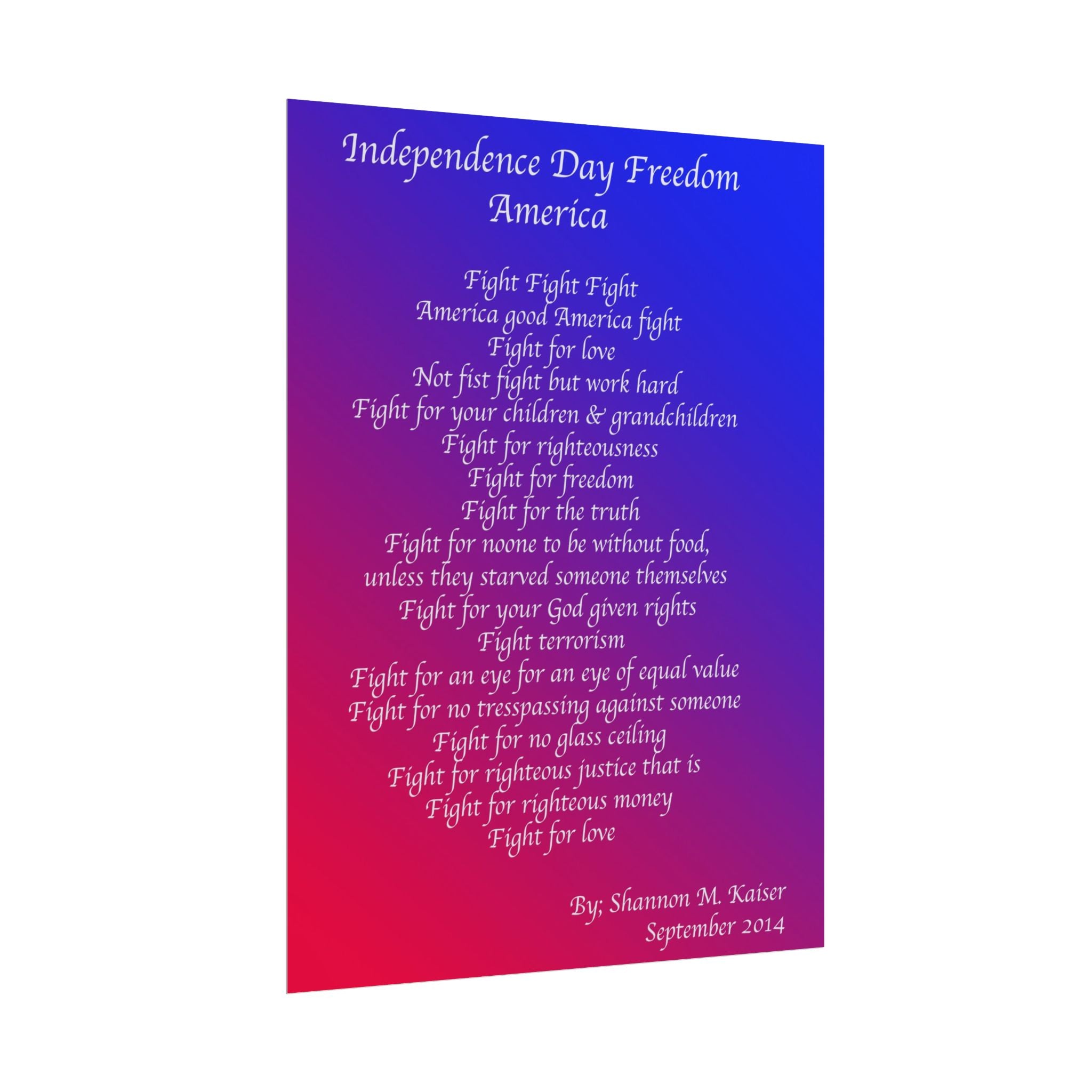 Patriotic Freedom Poster, Independence Day Decor, Inspirational Wall Art, Americana Home Decor, Motivational Gift for National Holidays