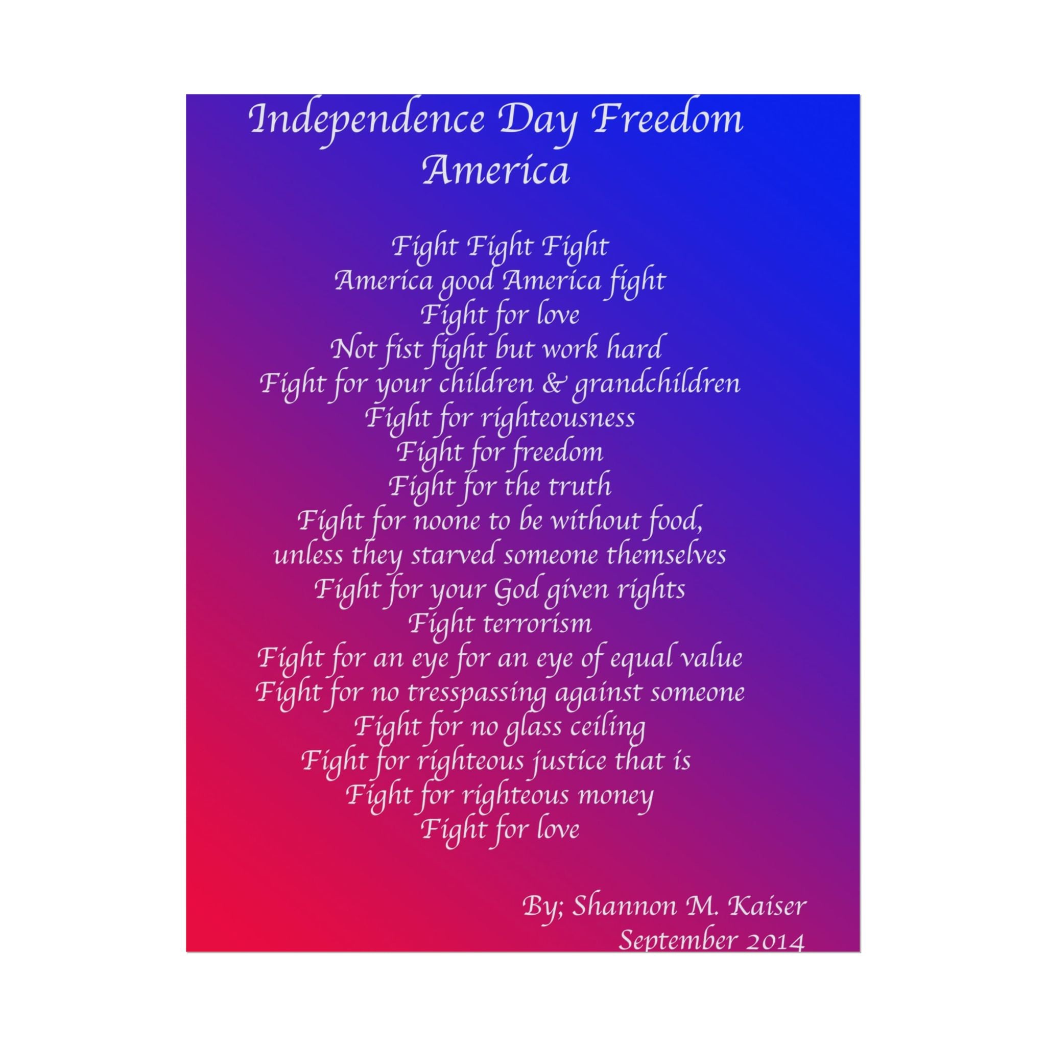 Patriotic Freedom Poster, Independence Day Decor, Inspirational Wall Art, Americana Home Decor, Motivational Gift for National Holidays