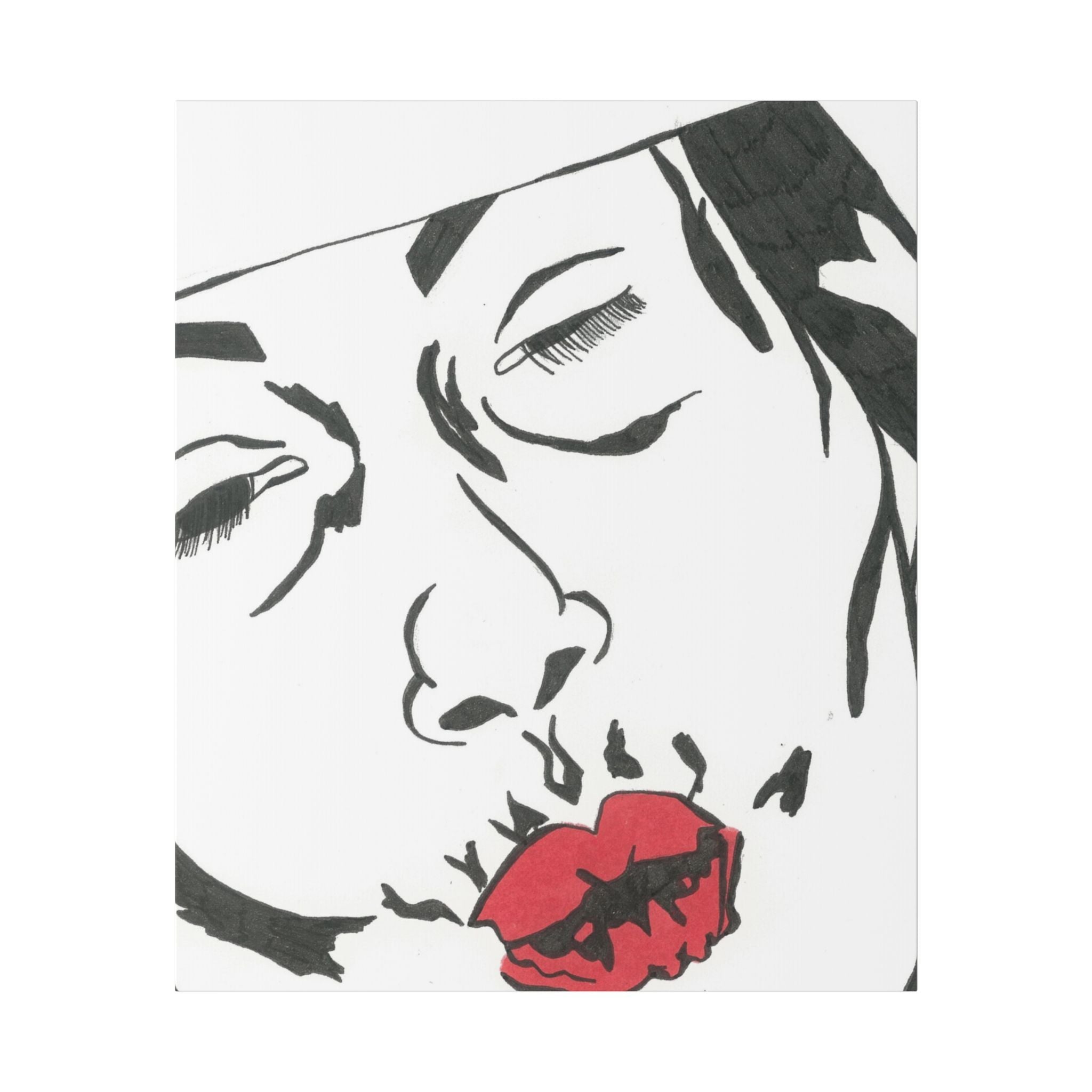 Artistic Lips Canvas Wall Art, Modern Decor, Unique Gift, Home Gallery, Boho Interior, Statement Piece