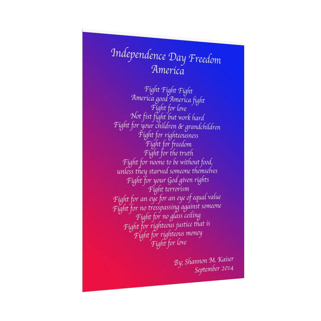Independence Day Art Print, Patriotic Matte Poster, American Freedom Decor, Inspirational Wall Art, July 4th Gift, Home Office Decoration