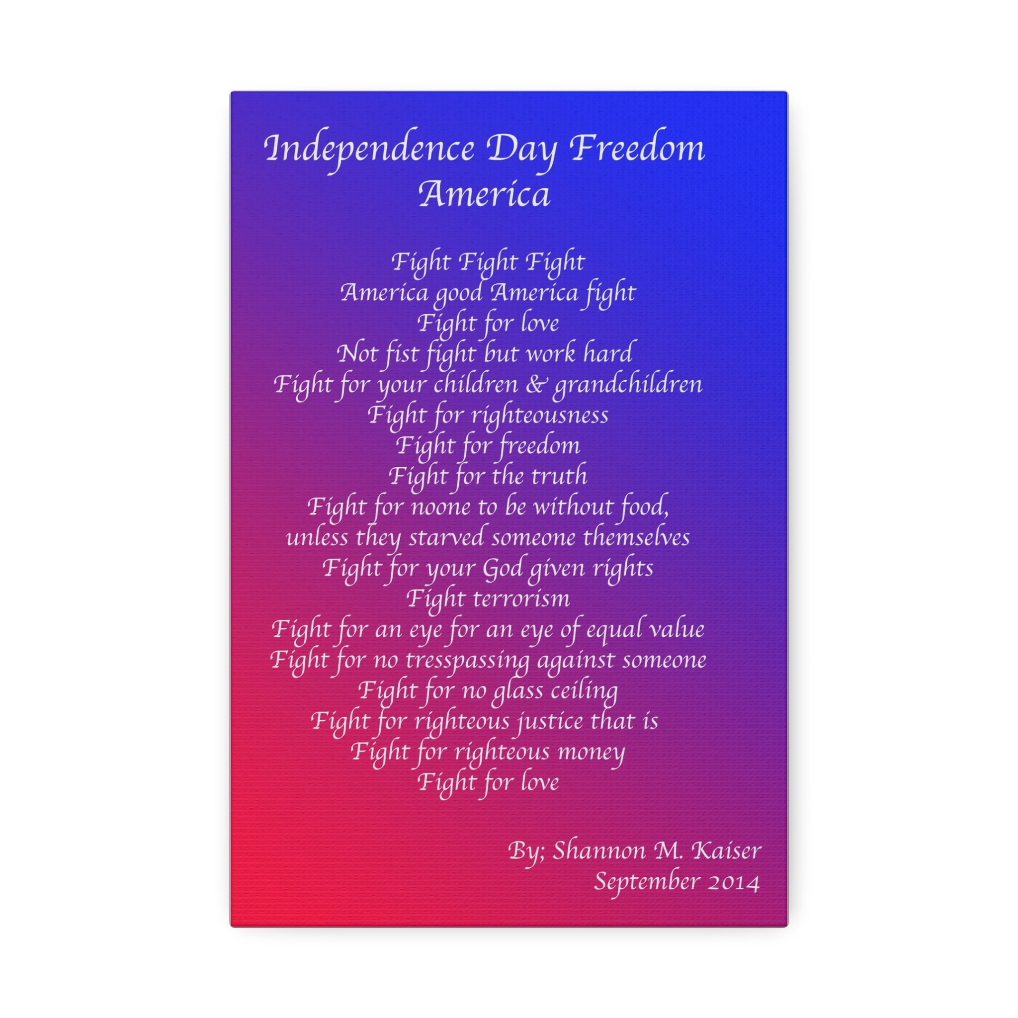 Independence Day Freedom Canvas Art, Patriotic Home Decor, 4th of July Wall Art, Inspirational Quote Print, Gift for Freedom Lovers