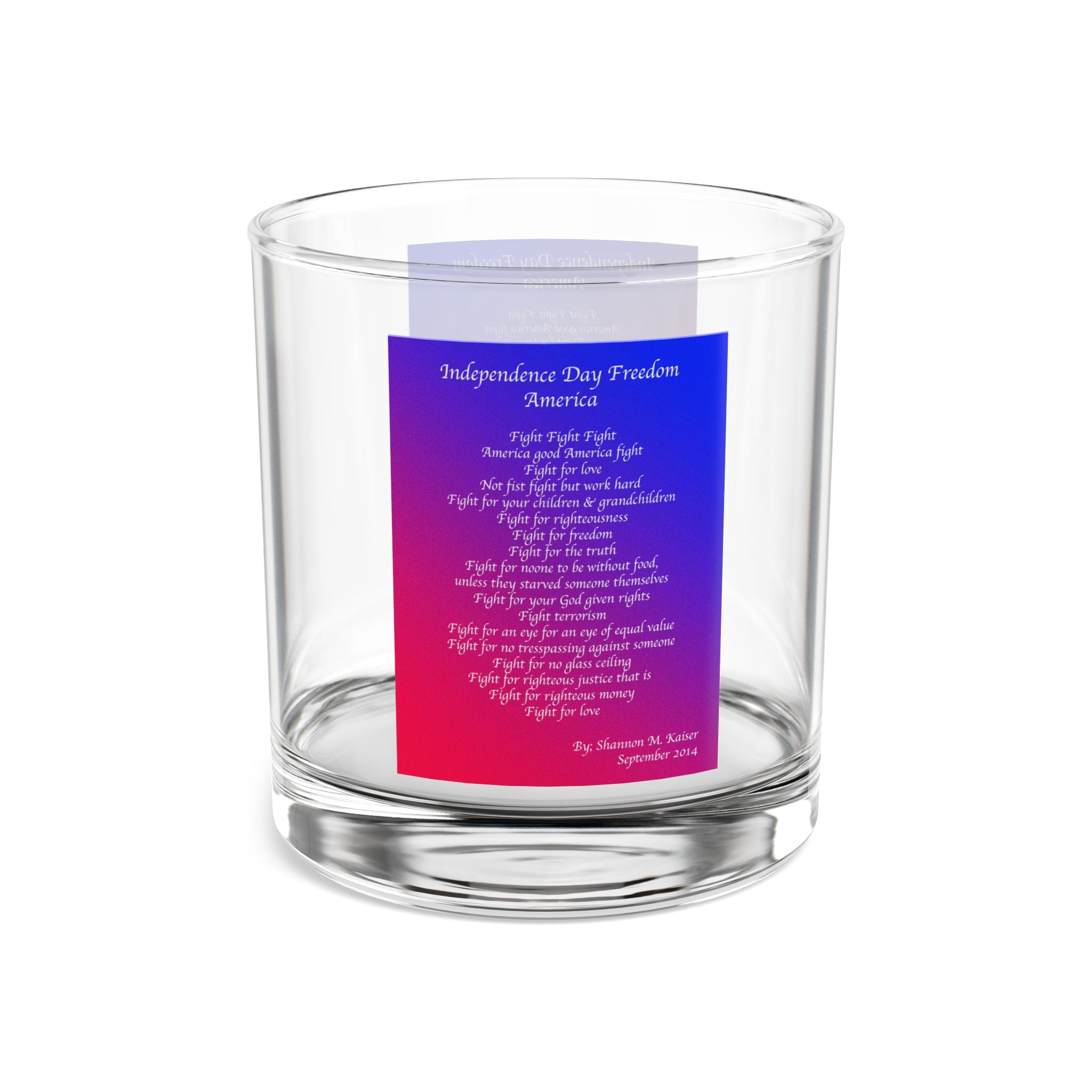 Independence Day Rocks Glass, 10oz - Patriotic Drinkware for Celebrations, Gifts, Barware, Home Decor, Red White Blue Accessories