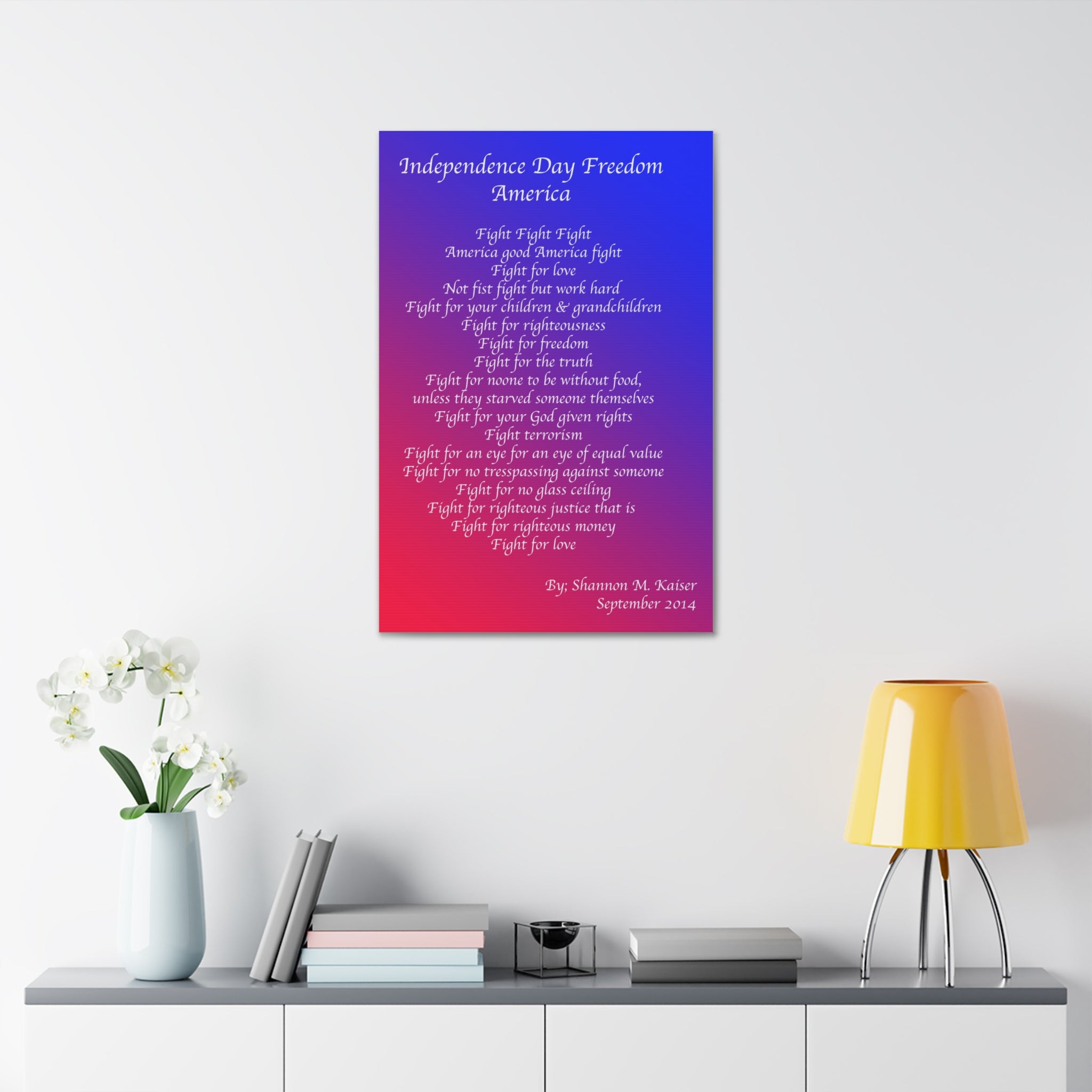 Independence Day Freedom Canvas Art, Patriotic Home Decor, 4th of July Wall Art, Inspirational Quote Print, Gift for Freedom Lovers