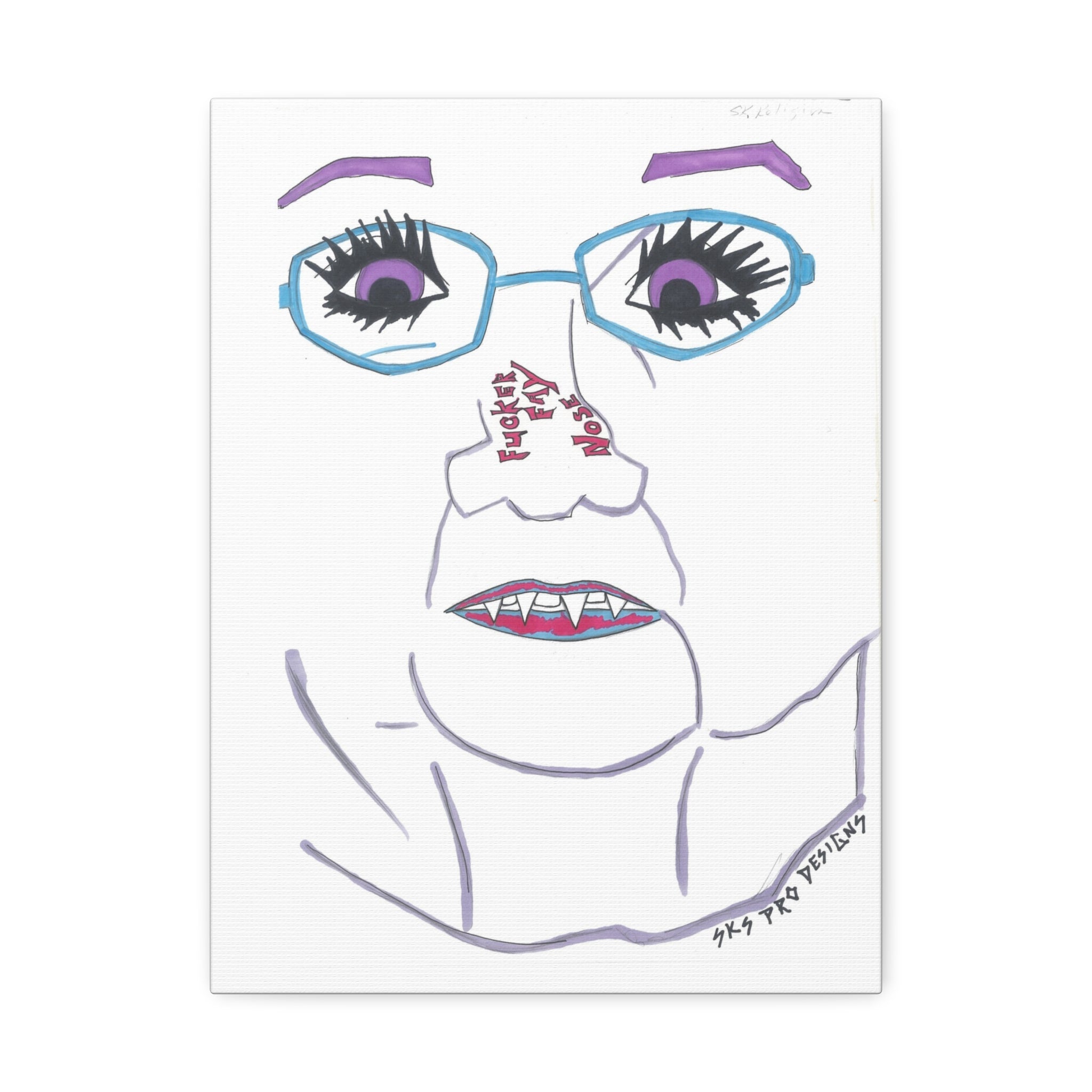 Unique Whimsical Art Canvas, Playful Home Decor, Funky Gallery Wall Accent, Gift for Art Lovers, Quirky Wall Decor