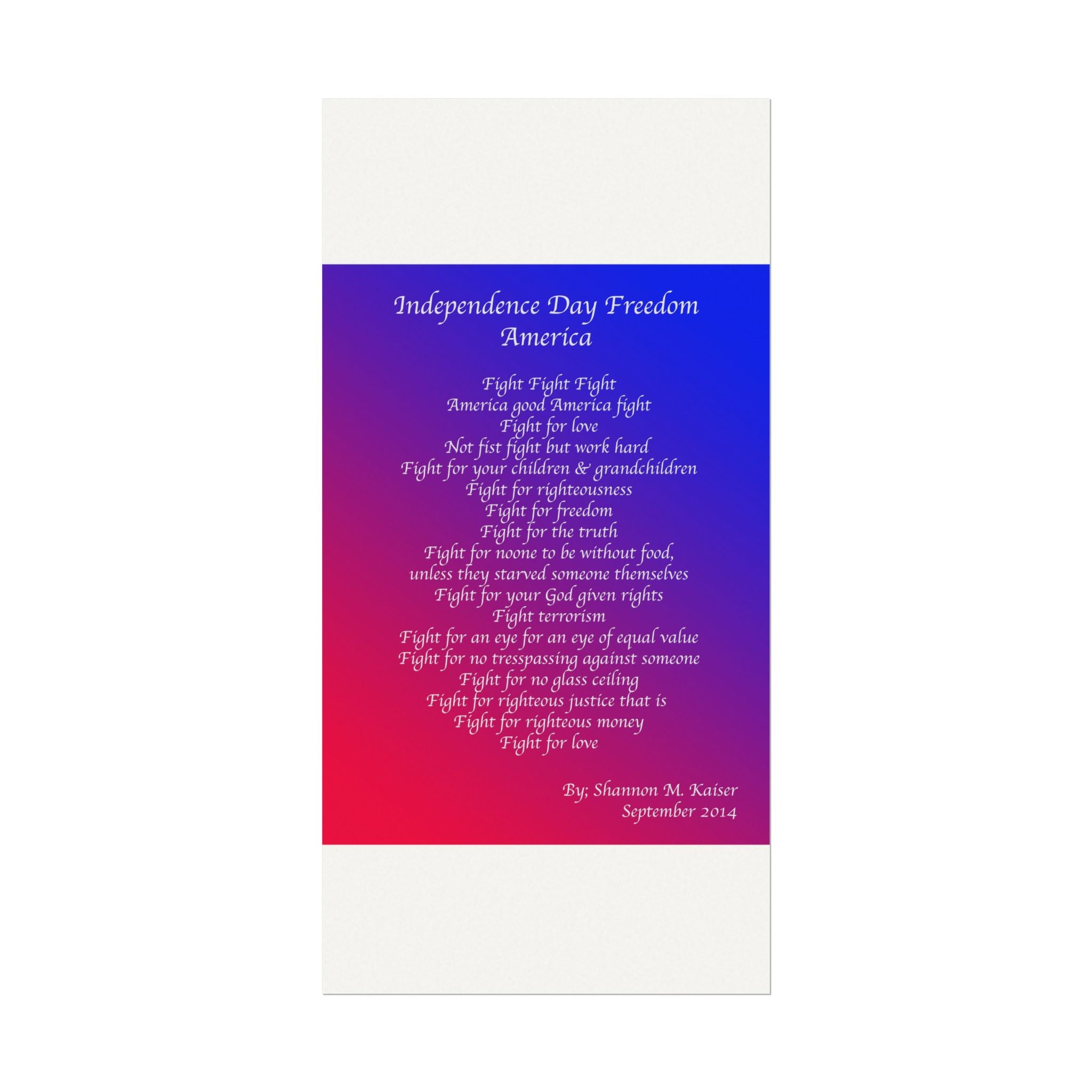 Independence Day Art Print, Patriotic Matte Poster, American Freedom Decor, Inspirational Wall Art, July 4th Gift, Home Office Decoration