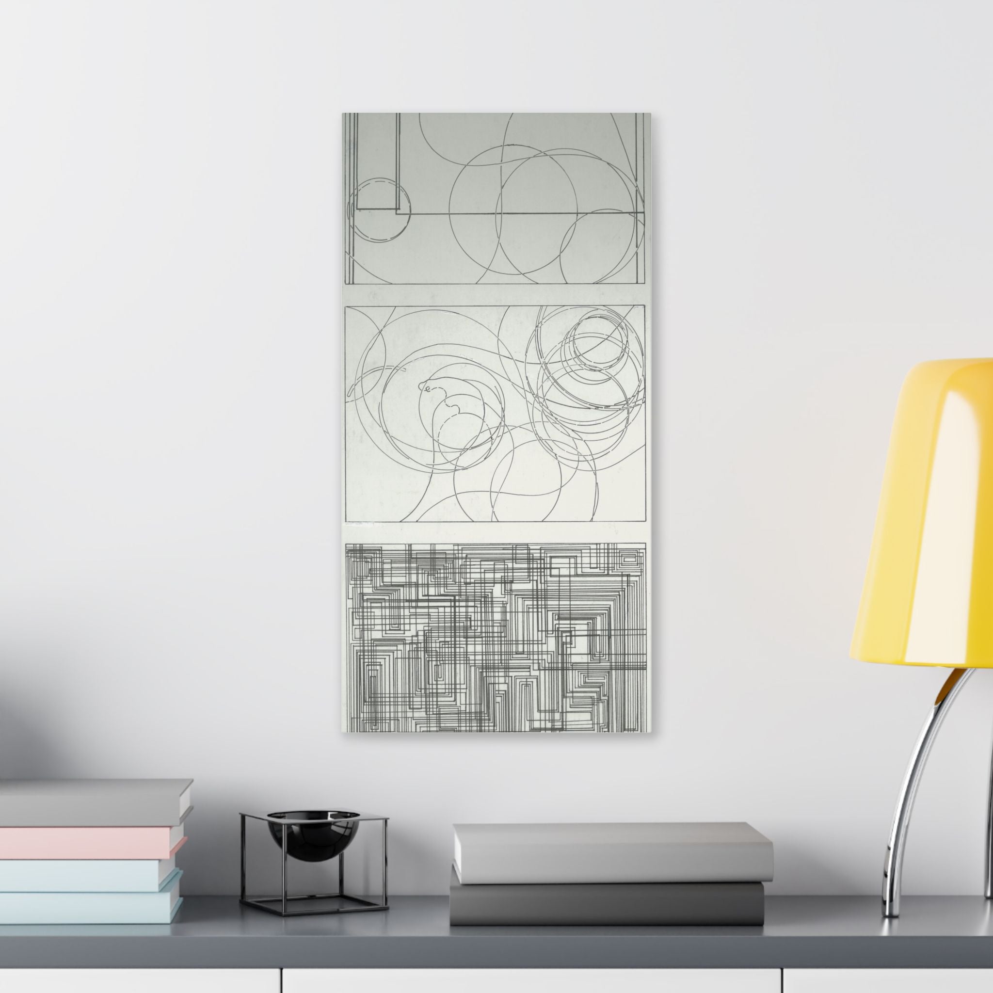 Abstract Line Art Stretched Canvas Wall Decor, Modern Home Art, Minimalist Canvas Print, Geometric Wall Art, Gift for Art Lovers