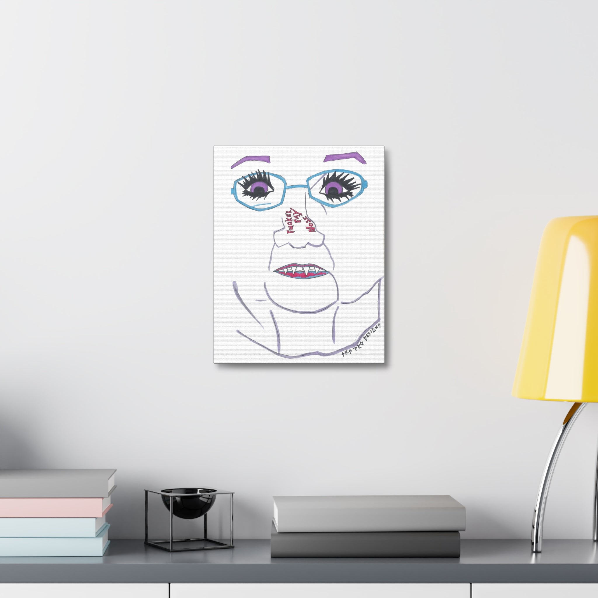 Unique Whimsical Art Canvas, Playful Home Decor, Funky Gallery Wall Accent, Gift for Art Lovers, Quirky Wall Decor