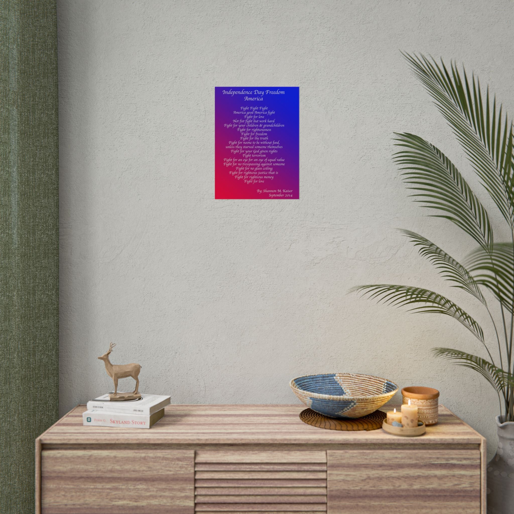 Patriotic Freedom Poster, Independence Day Decor, Inspirational Wall Art, Americana Home Decor, Motivational Gift for National Holidays