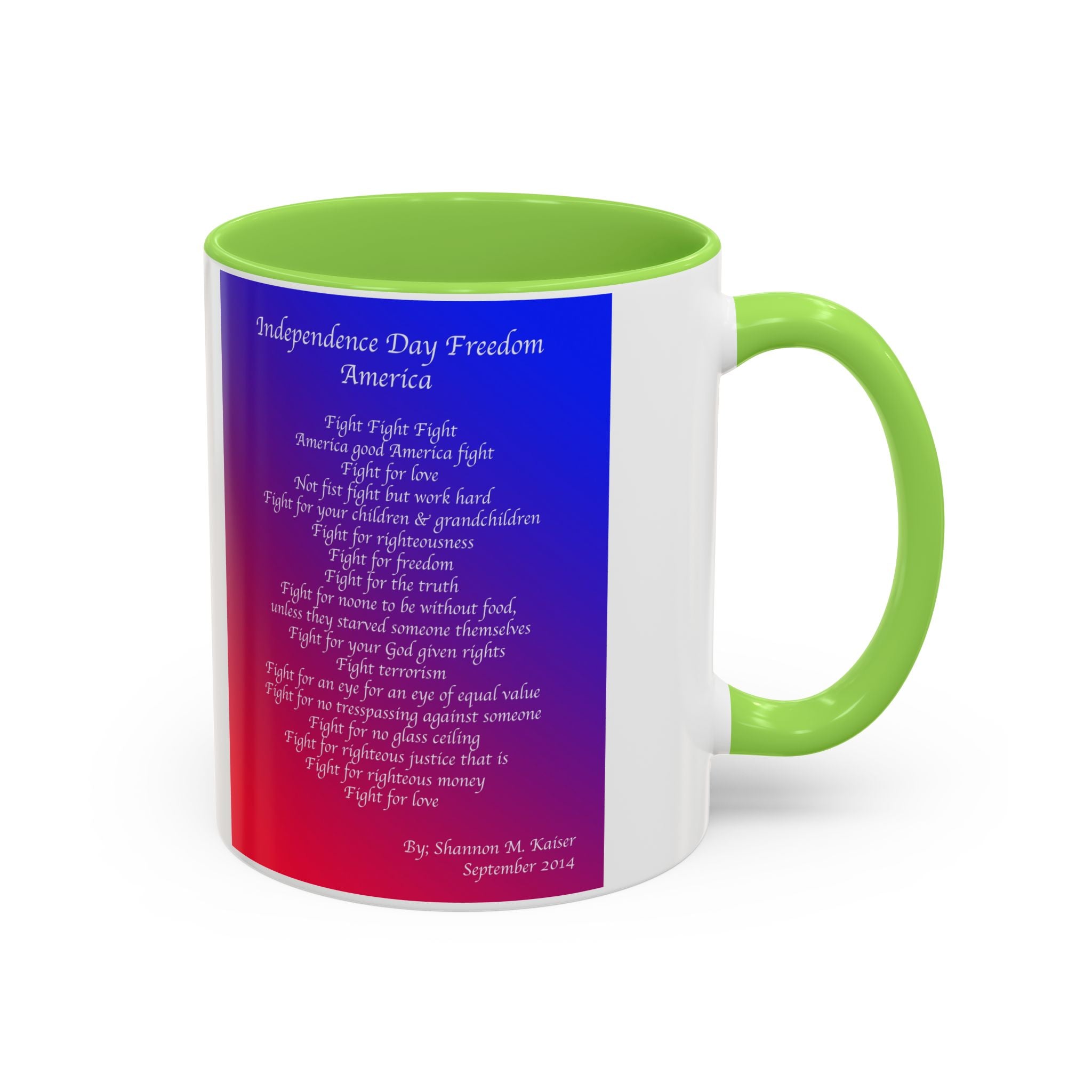 Colorful Independence Day Mug, Patriotic Coffee Cup, Freedom Quote Gift, 4th of July Decor, Inspirational Drinkware
