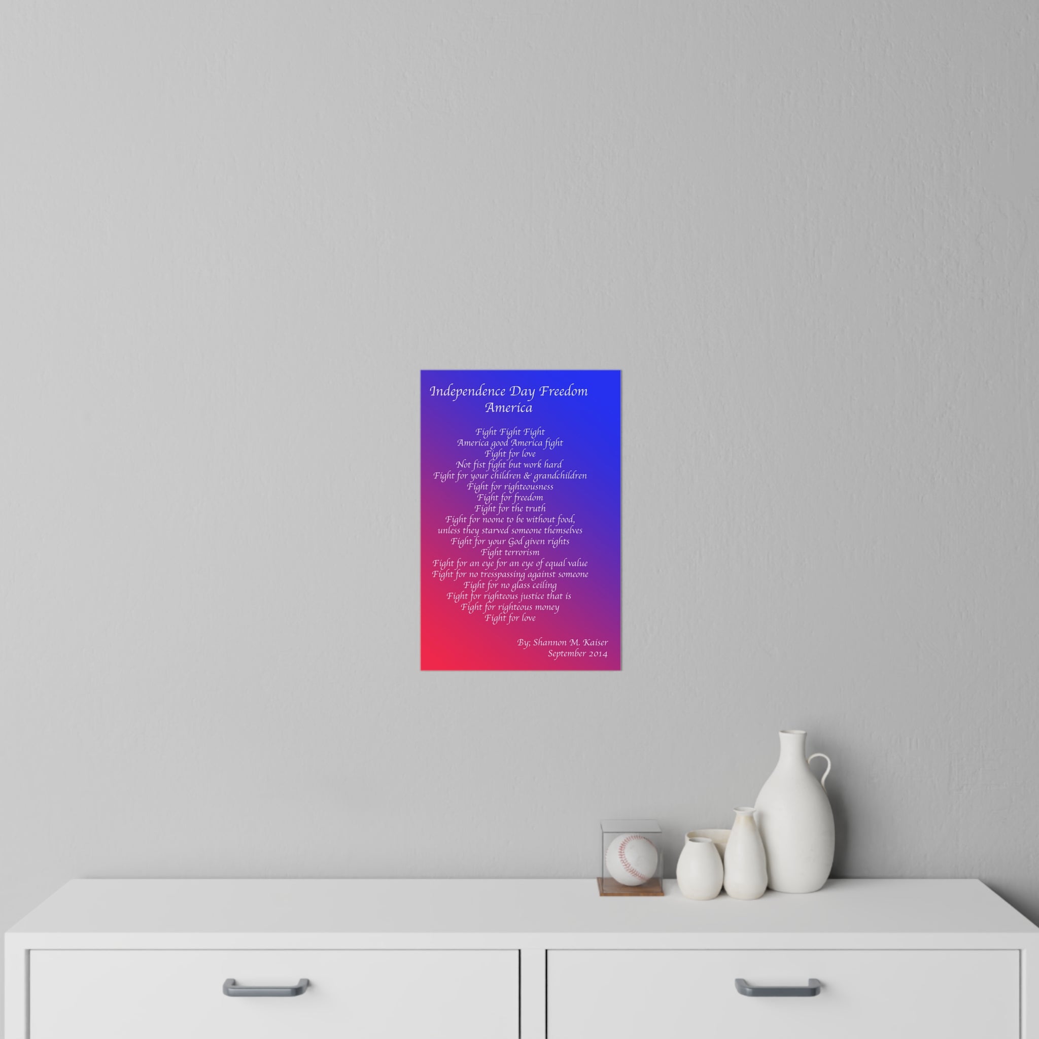 Patriotic Wall Decals for Independence Day, Inspirational Home Decor, Freedom Quotes, Red White Blue Art, USA Wall Art
