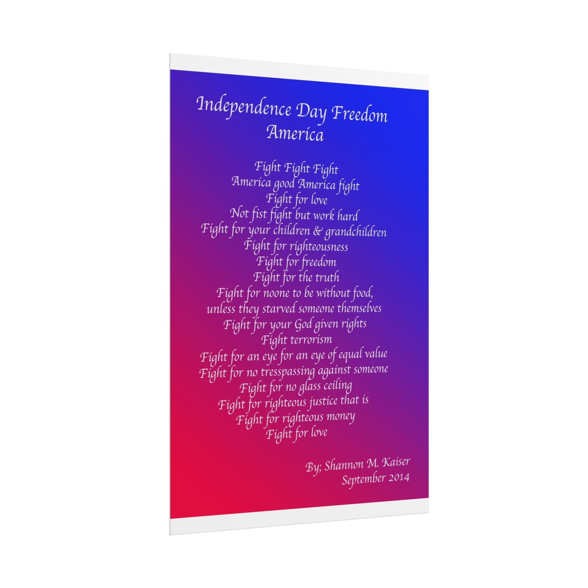 Patriotic Freedom Poster, Independence Day Decor, Inspirational Wall Art, Americana Home Decor, Motivational Gift for National Holidays