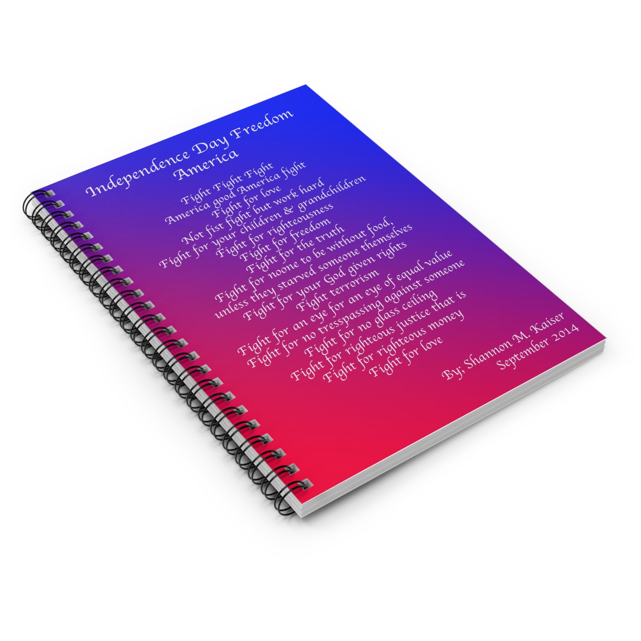 Independence Day Freedom Spiral Notebook - Ruled Line, Patriotic Note Journal, Red-White-Blue Writing Pad, Gift for Freedom Lovers, [...]