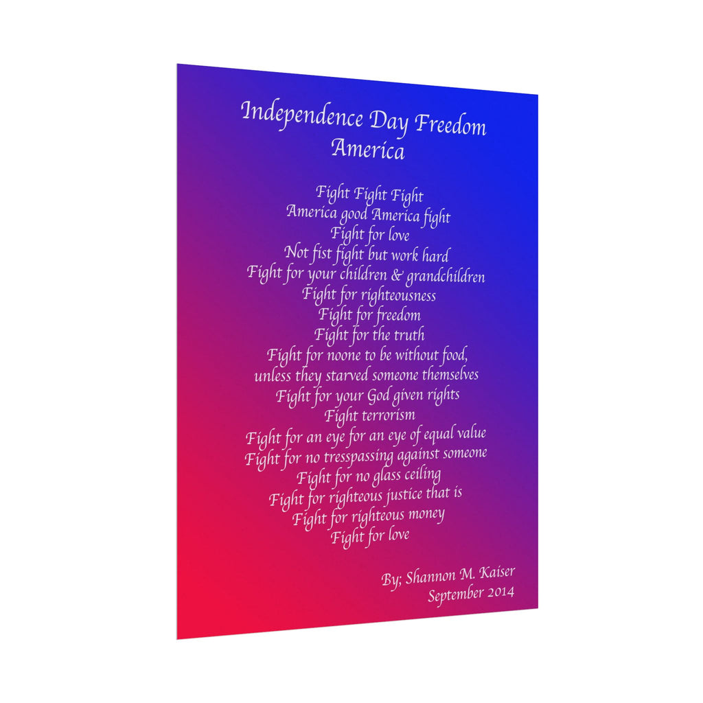 Independence Day Art Print, Patriotic Matte Poster, American Freedom Decor, Inspirational Wall Art, July 4th Gift, Home Office Decoration