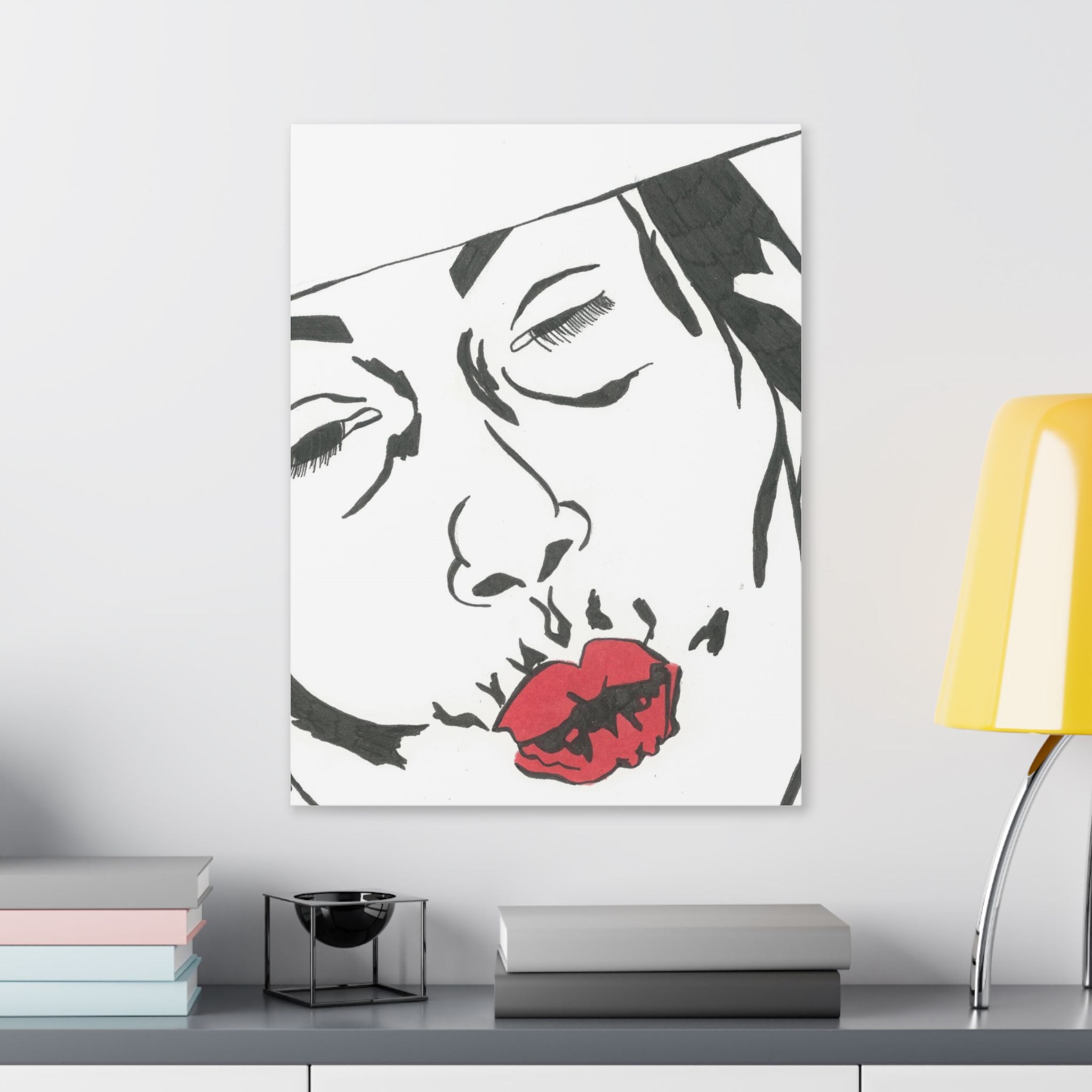 Artistic Lips Canvas Wall Art, Modern Decor, Unique Gift, Home Gallery, Boho Interior, Statement Piece