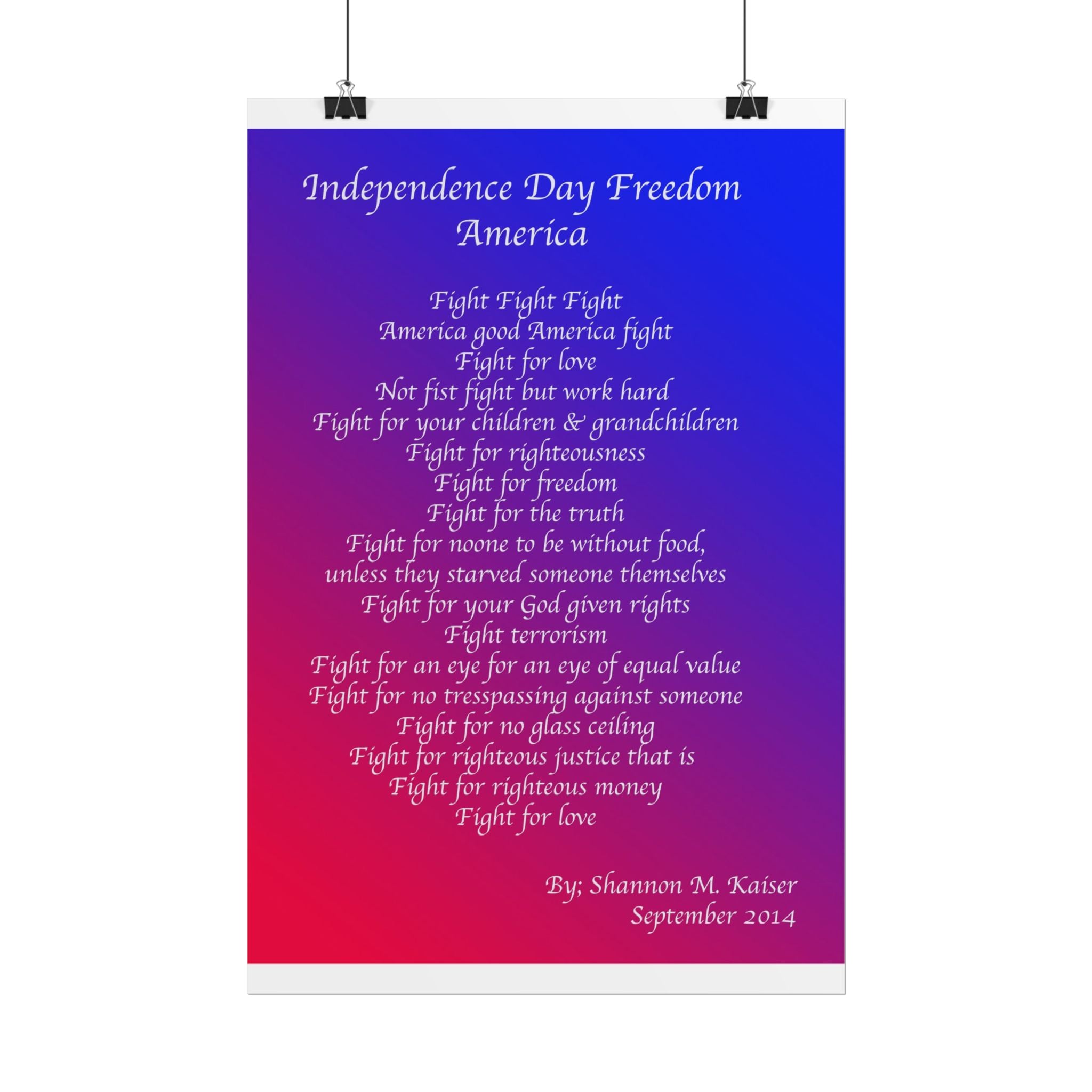Patriotic Freedom Poster, Independence Day Decor, Inspirational Wall Art, Americana Home Decor, Motivational Gift for National Holidays