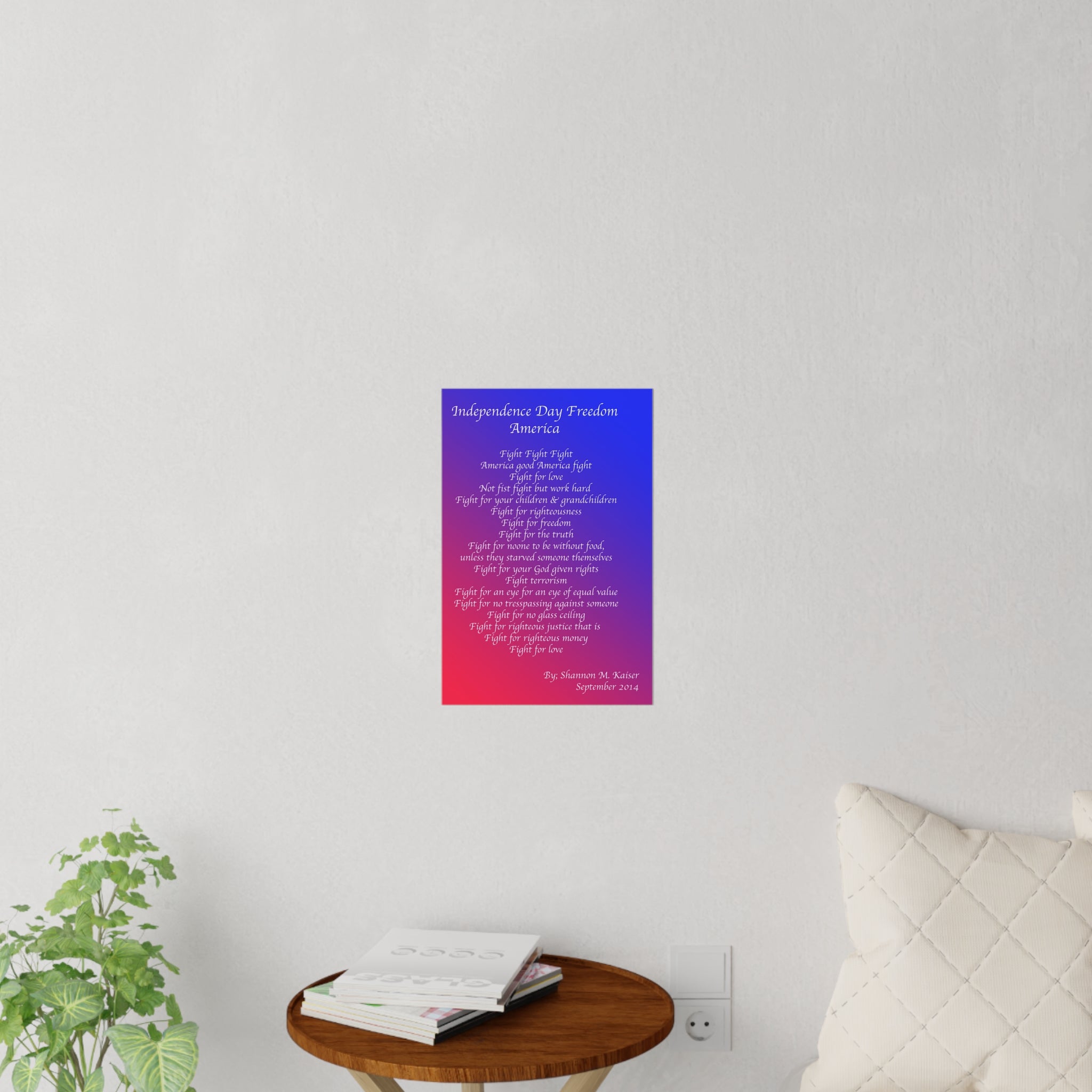 Patriotic Wall Decals for Independence Day, Inspirational Home Decor, Freedom Quotes, Red White Blue Art, USA Wall Art